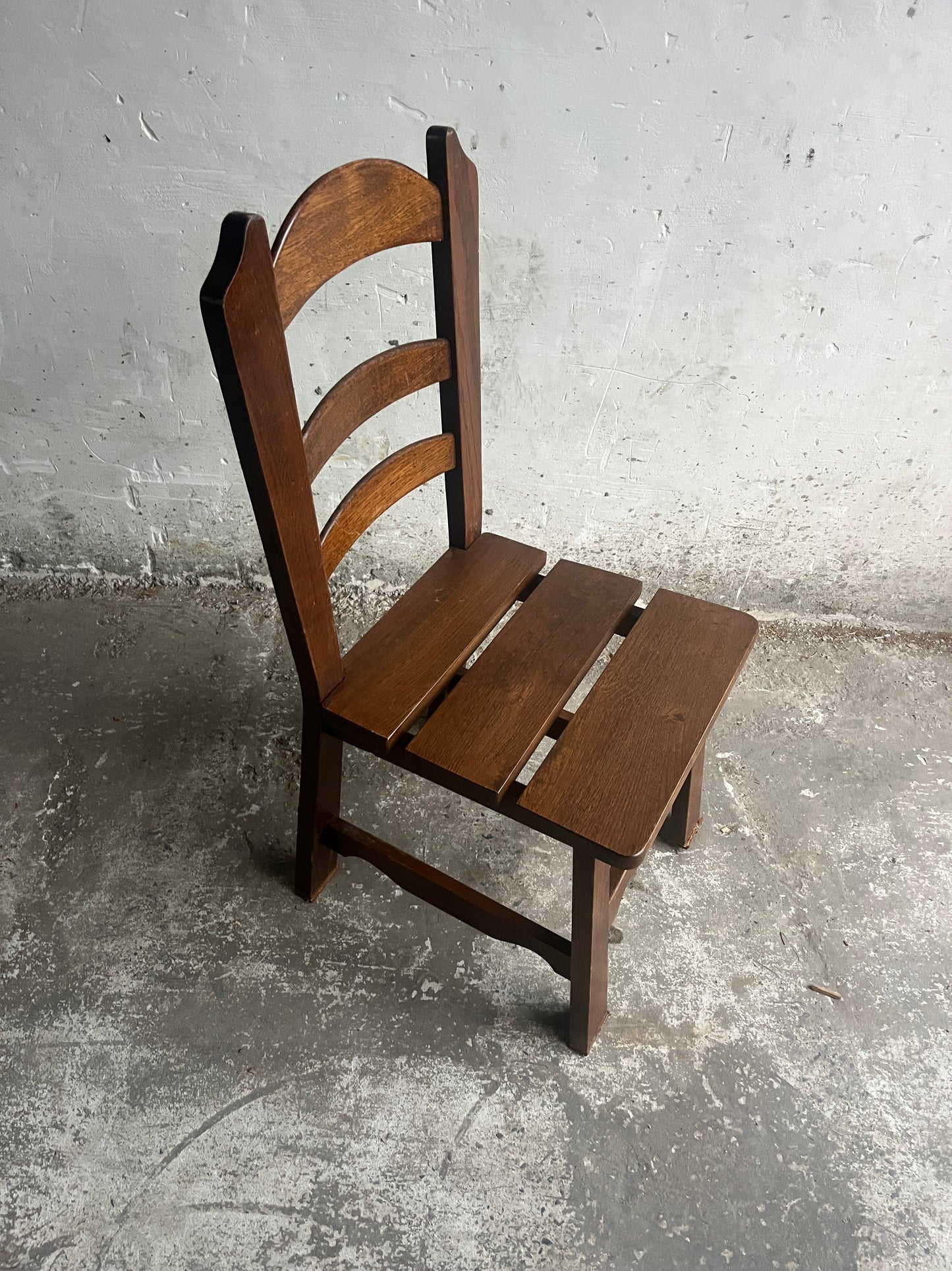 Brutalist Wooden Chairs – Set of 10 (1970s)