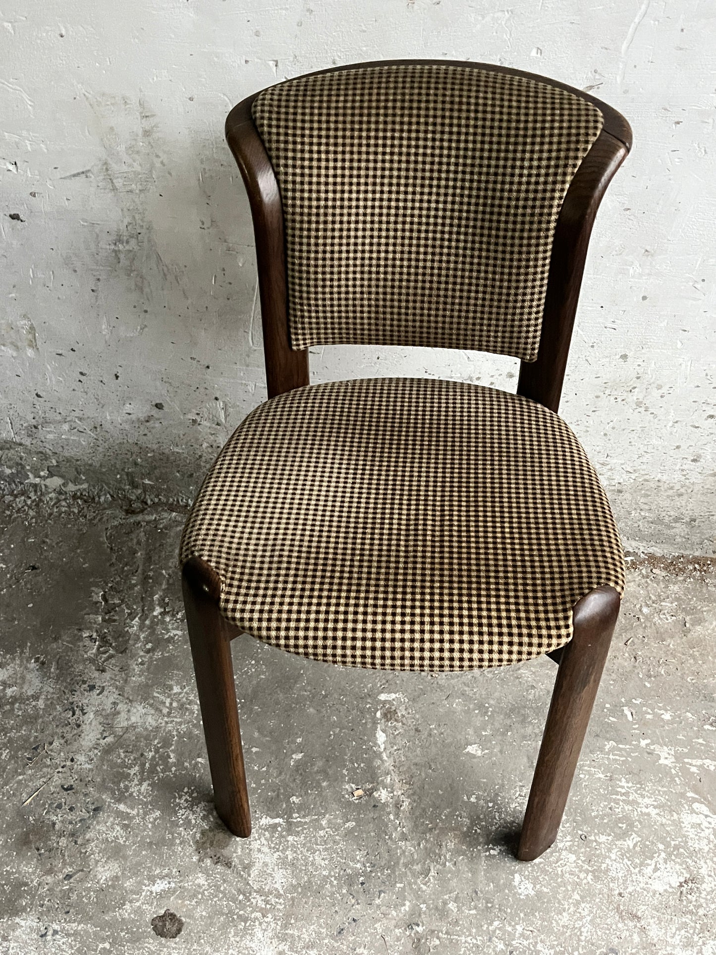 Vintage Curved-Back Dining Chairs – Set of 6