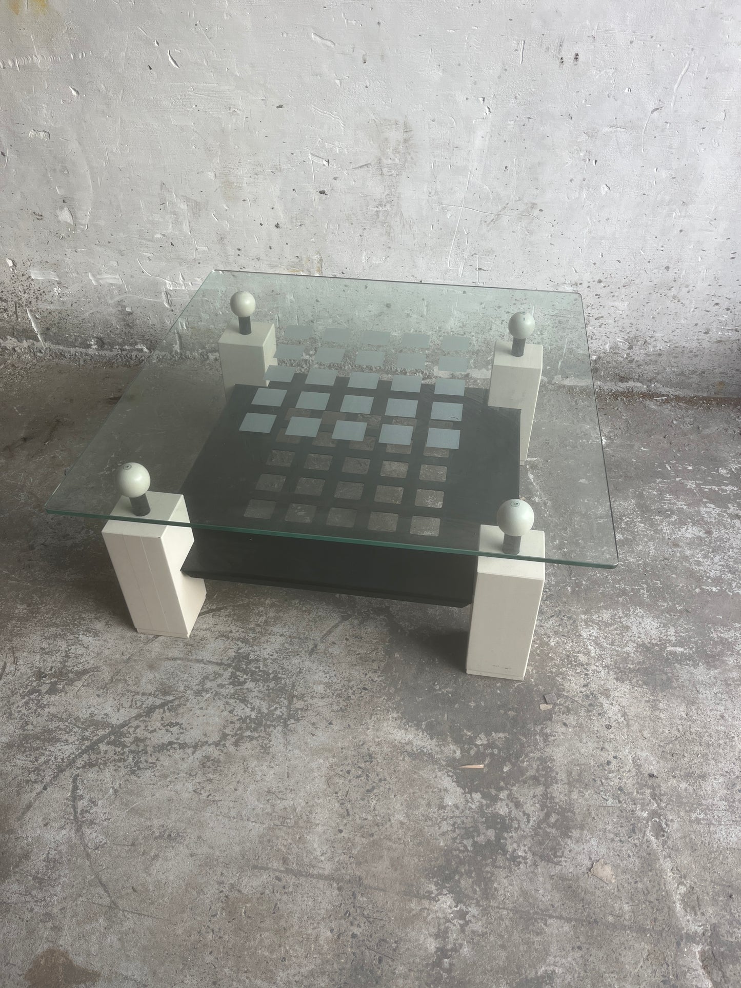 Memphis-Style Glass Coffee Table, 1980s
