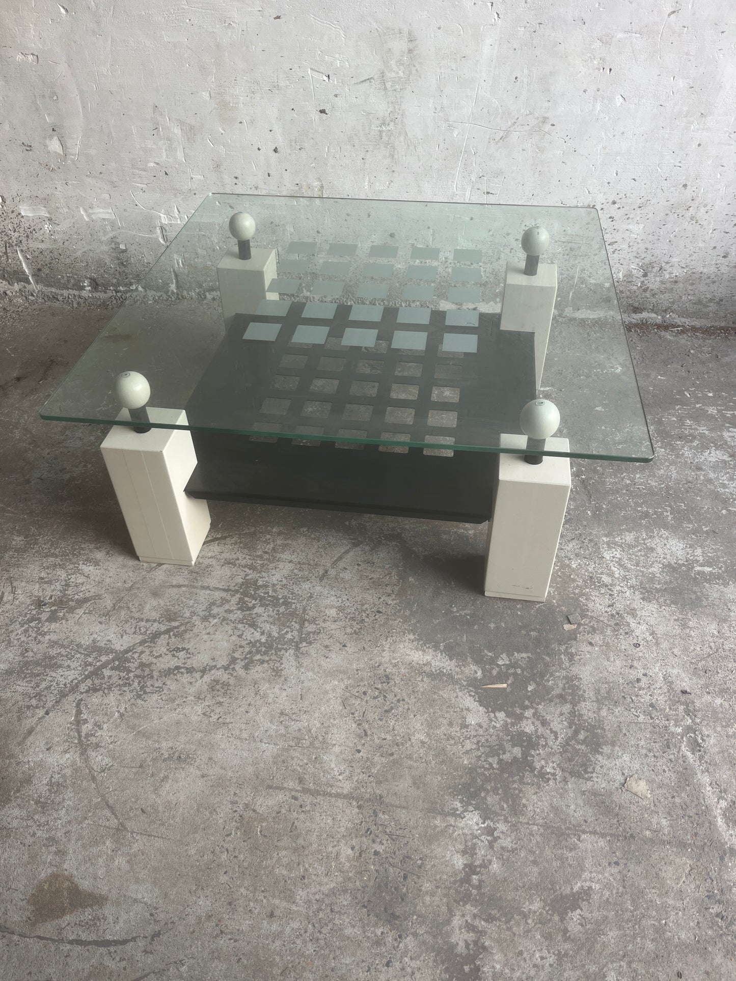 Memphis-Style Glass Coffee Table, 1980s