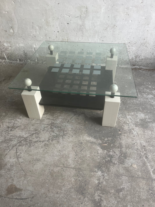 Memphis-Style Glass Coffee Table, 1980s