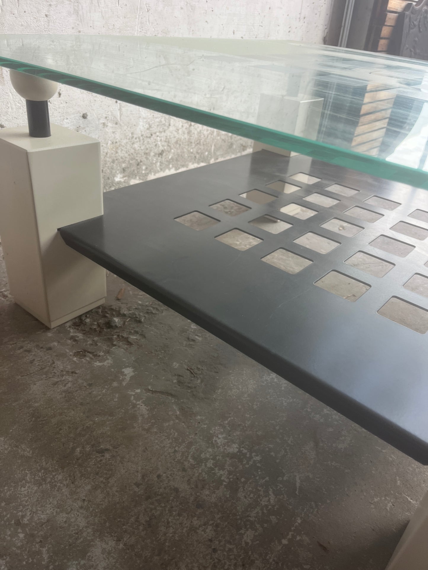 Memphis-Style Glass Coffee Table, 1980s