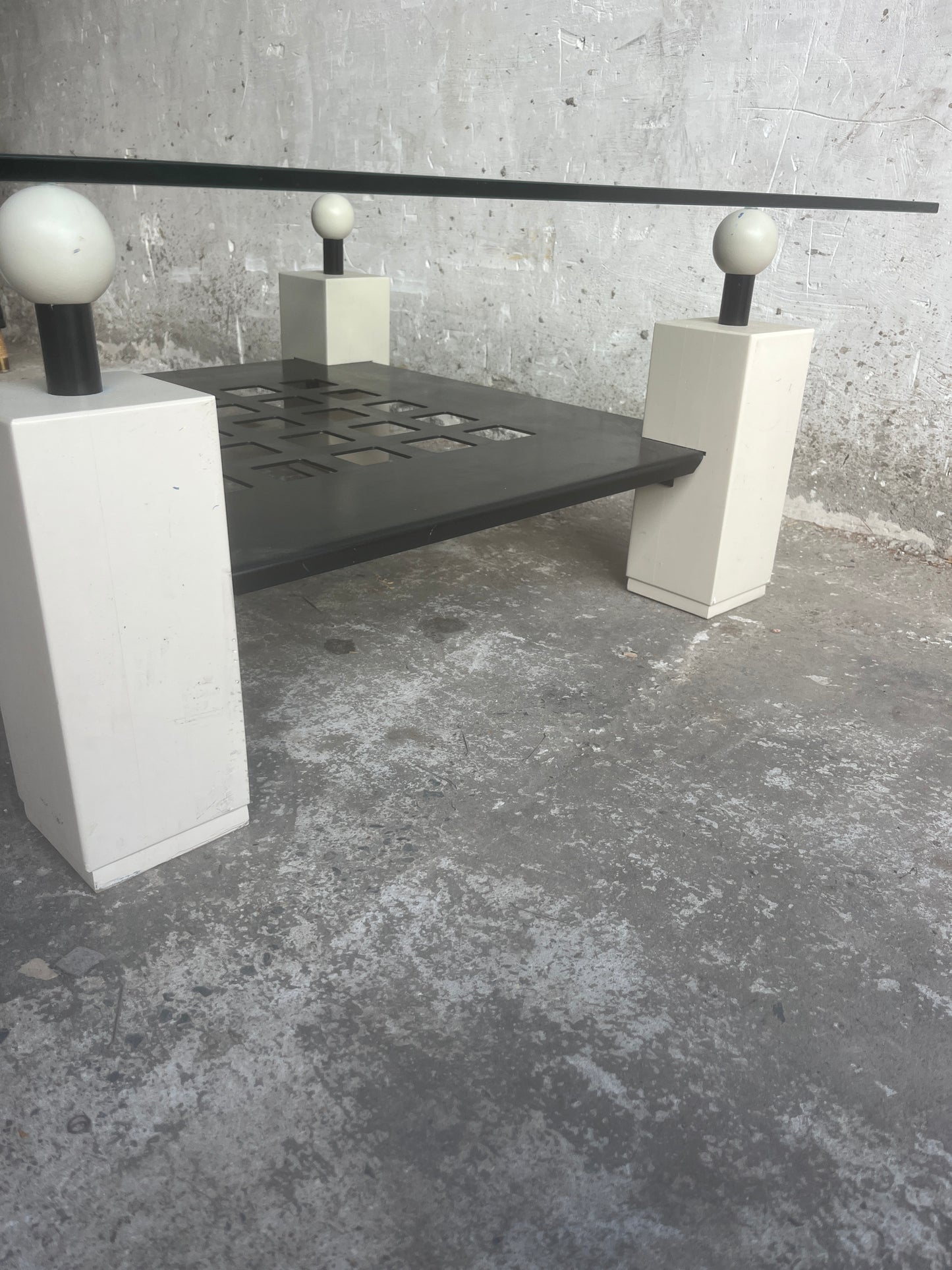 Memphis-Style Glass Coffee Table, 1980s