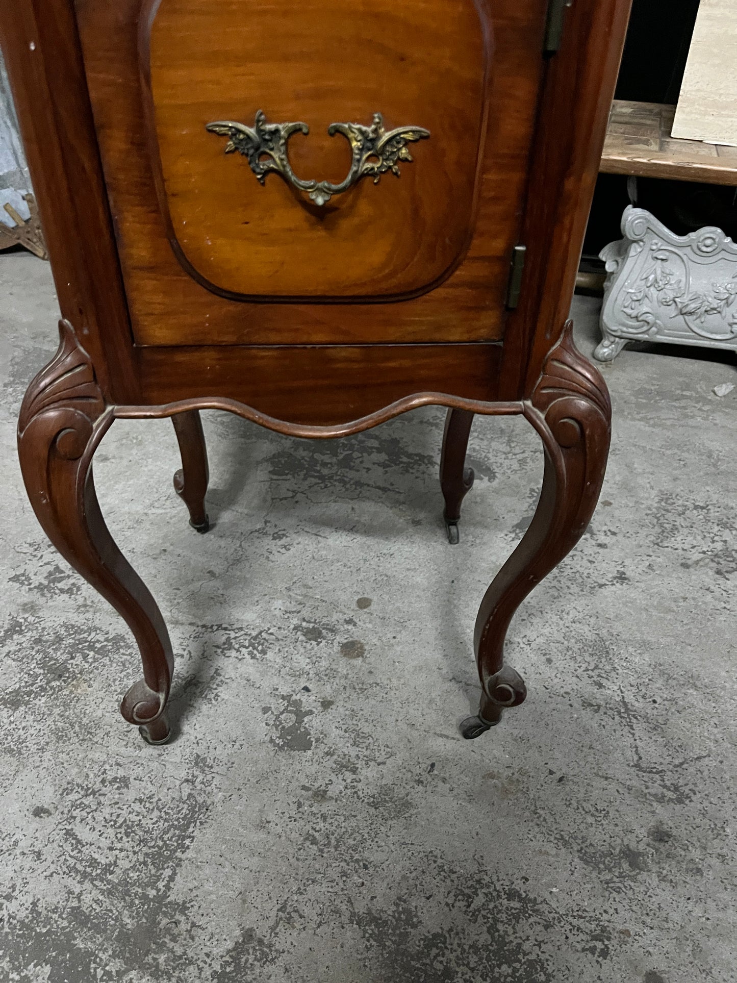 French Louis XV–Style Marble Top Nightstand