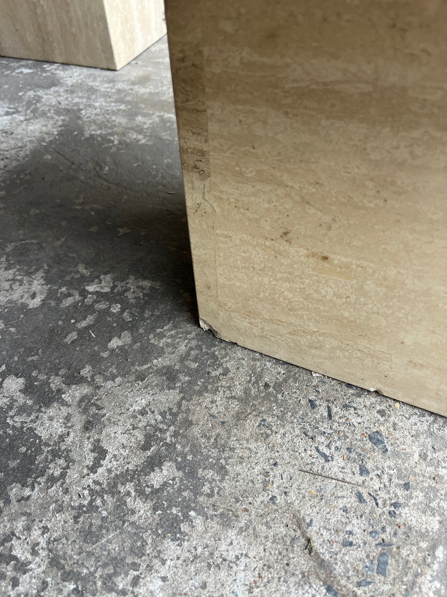 Vintage Travertine Nesting Tables – Set of 2