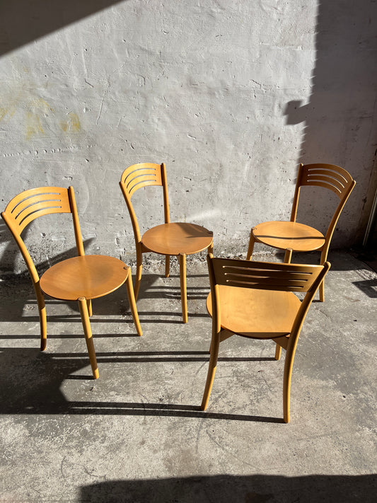 Vintage Italian Bistro Dining Chairs, 1980s – Set of 4