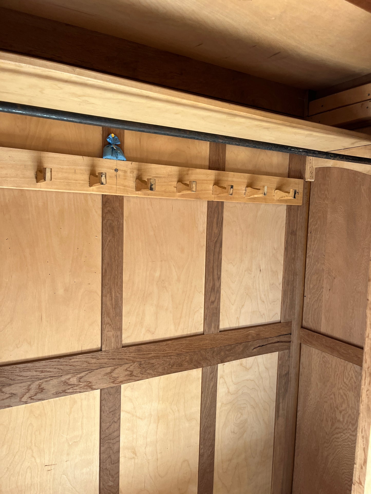 Art Deco Oak Wardrobe with Mirror & Carved Details