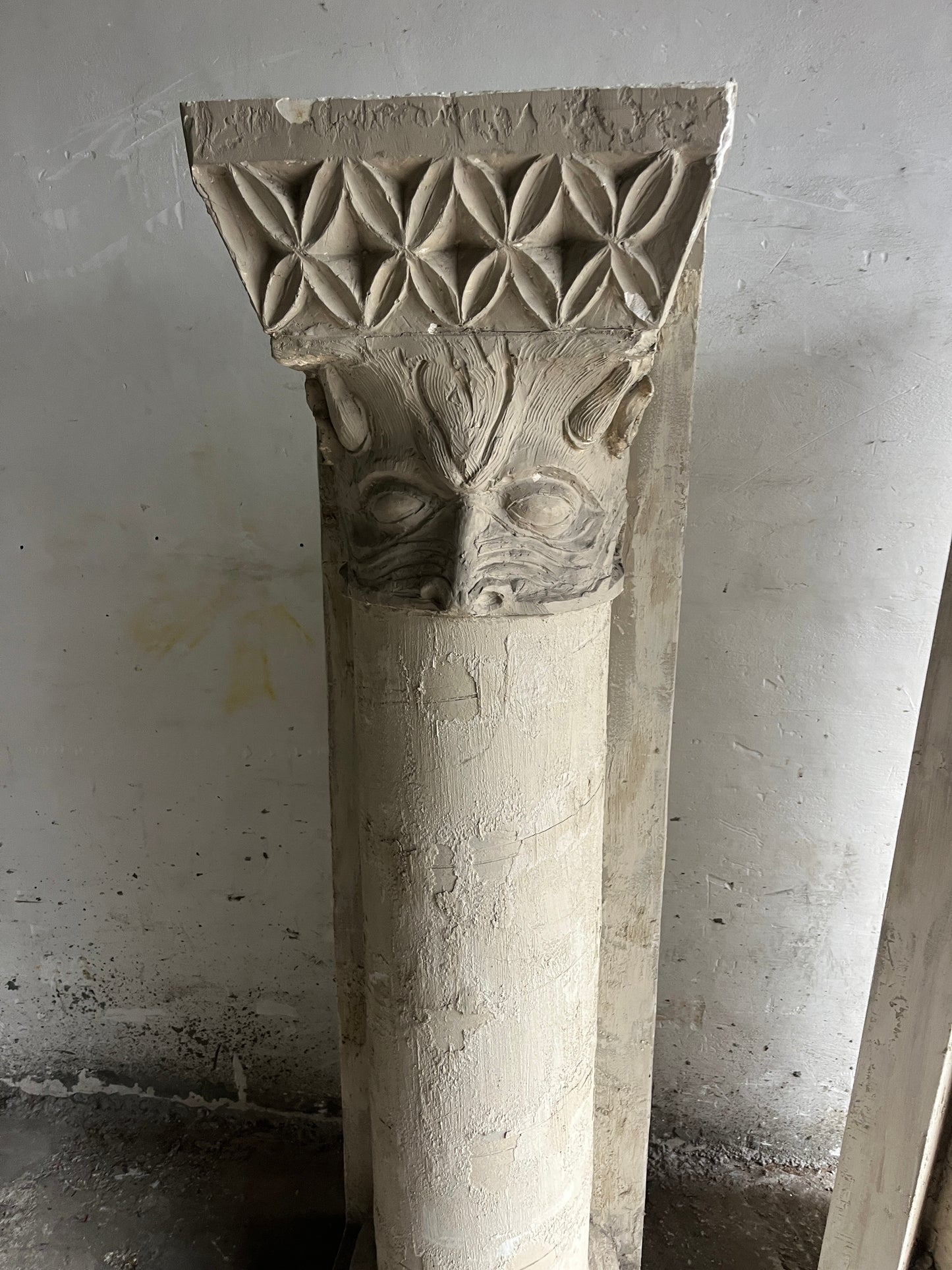 Sculptural Plaster Columns by Walter De Buck (Set of 2)