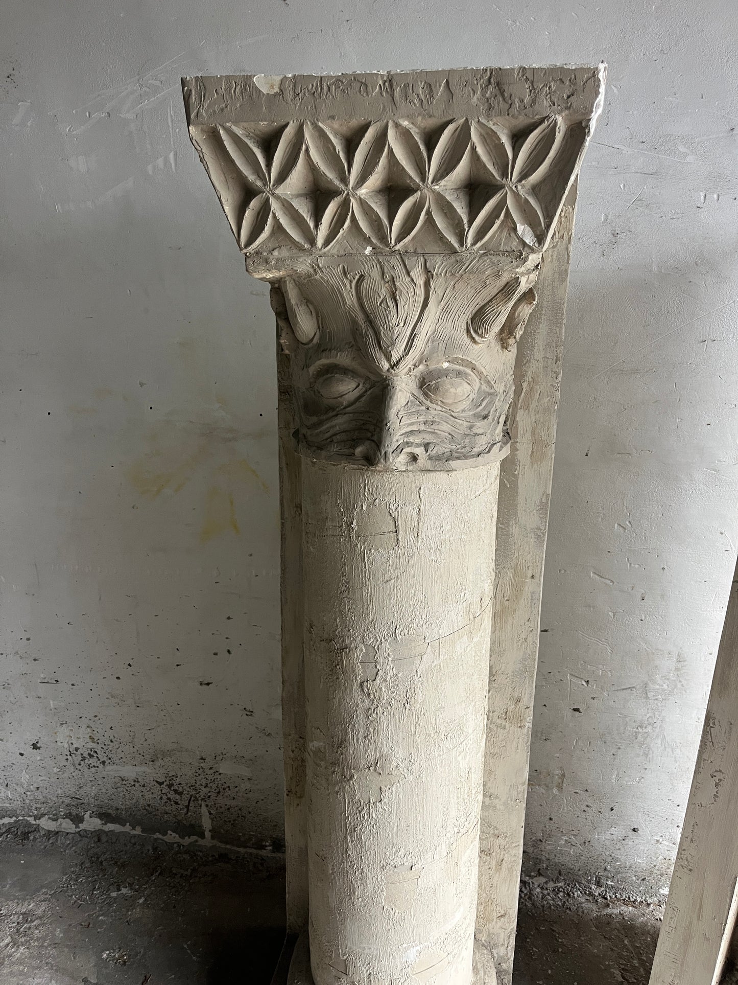 Sculptural Plaster Columns by Walter De Buck (Set of 2)