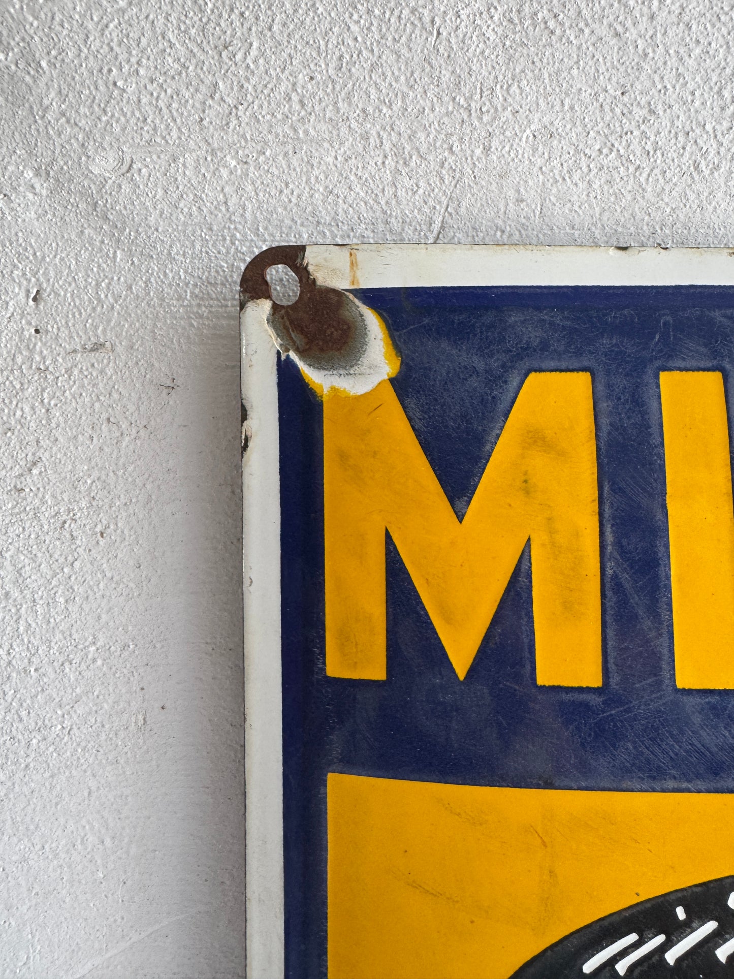 Vintage Michelin Enamel Sign with Bibendum