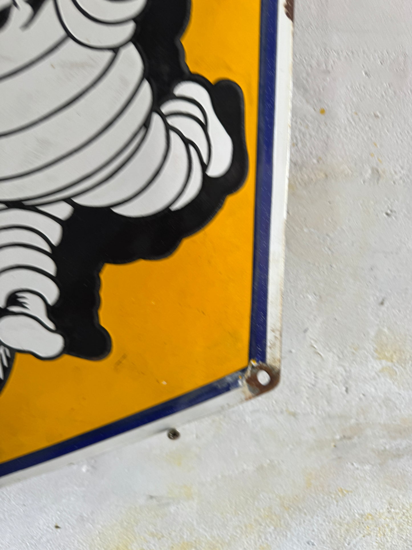 Vintage Michelin Enamel Sign with Bibendum