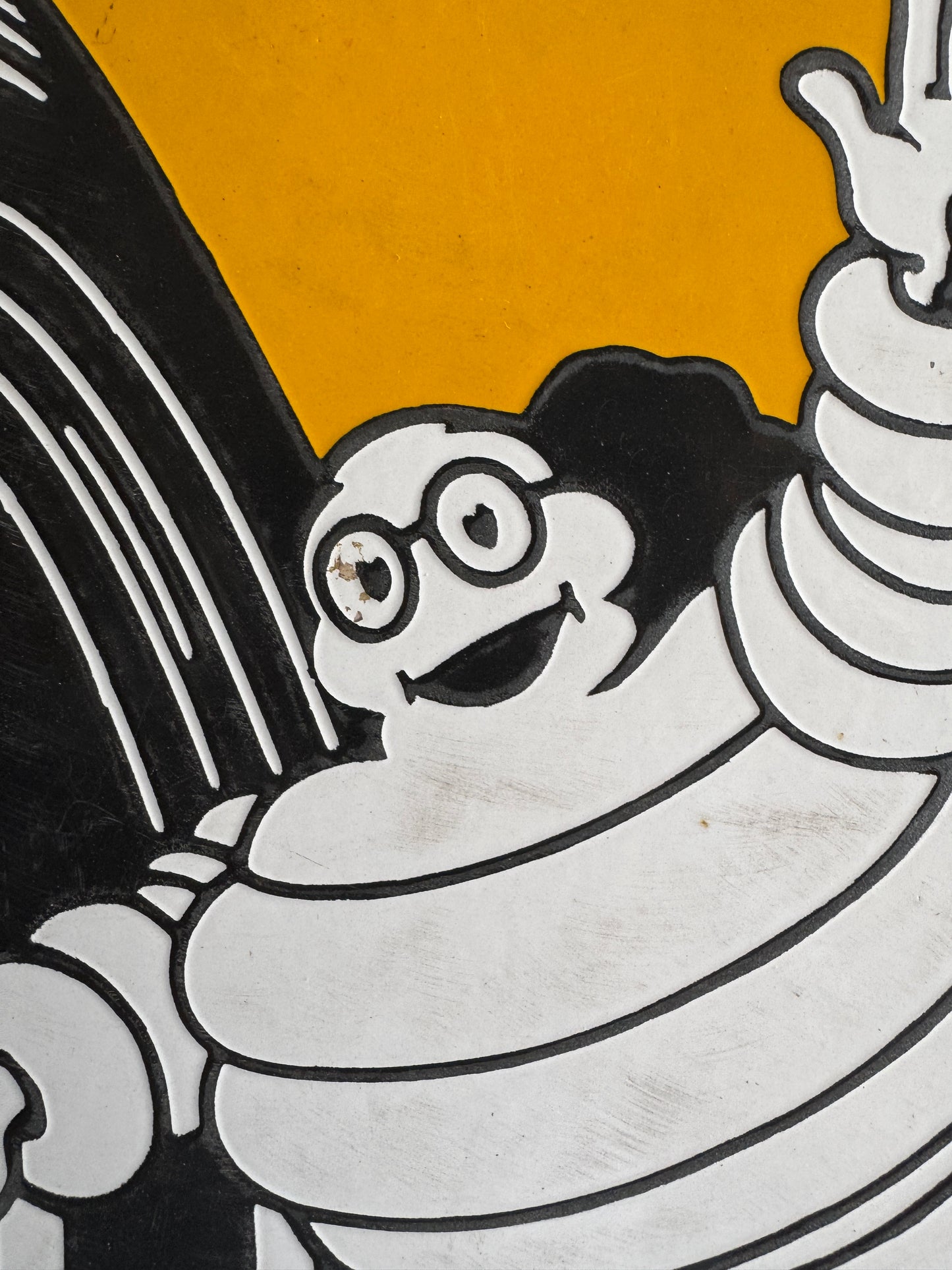 Vintage Michelin Enamel Sign with Bibendum