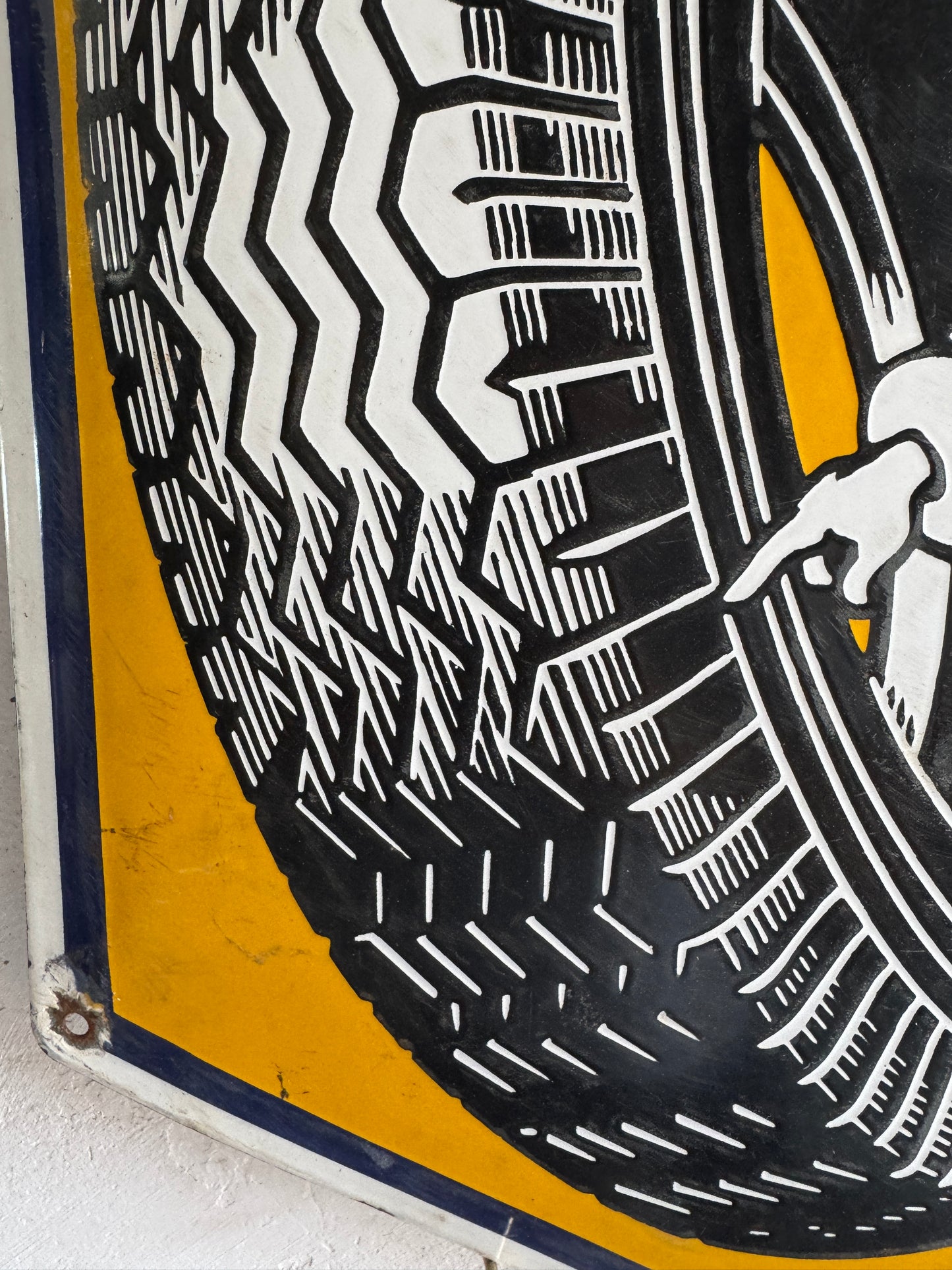 Vintage Michelin Enamel Sign with Bibendum