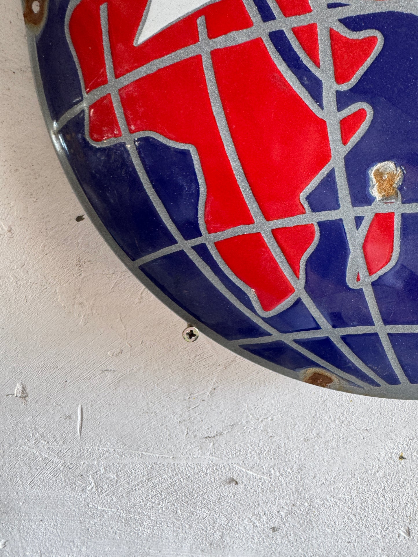 Vintage Triumph Enamel Globe Sign