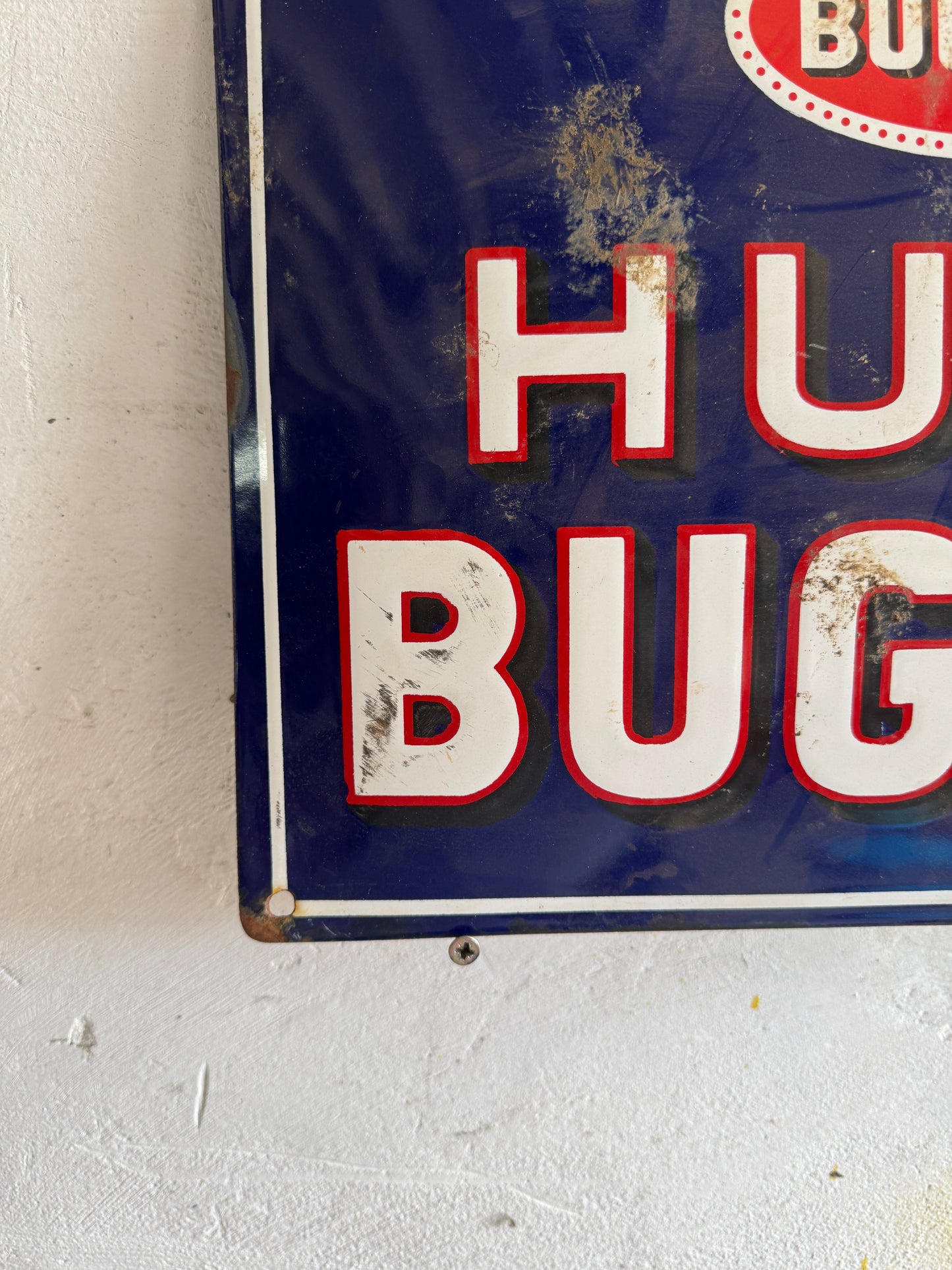 Vintage 'Huile Bugatti' Enamel Sign