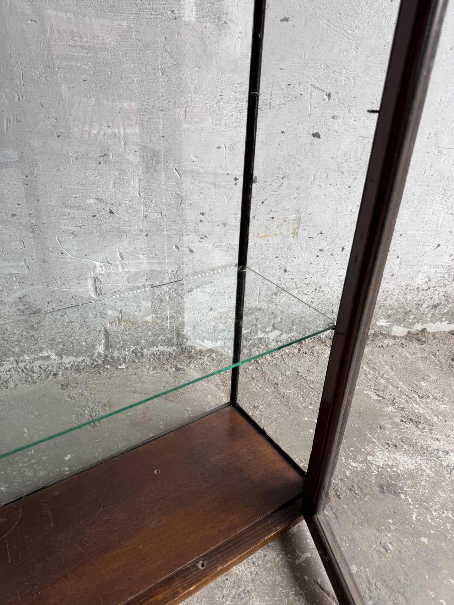 Vintage Wooden Display Cabinet with Glass Doors – Early 20th Century