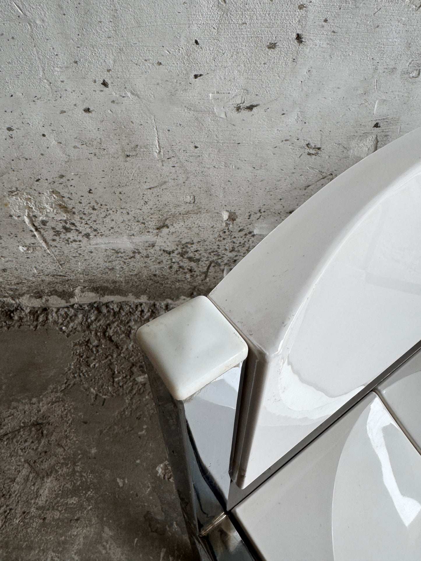 Pair of Chrome and White Chairs by Frank Wardle – 1970s Postmodern Design