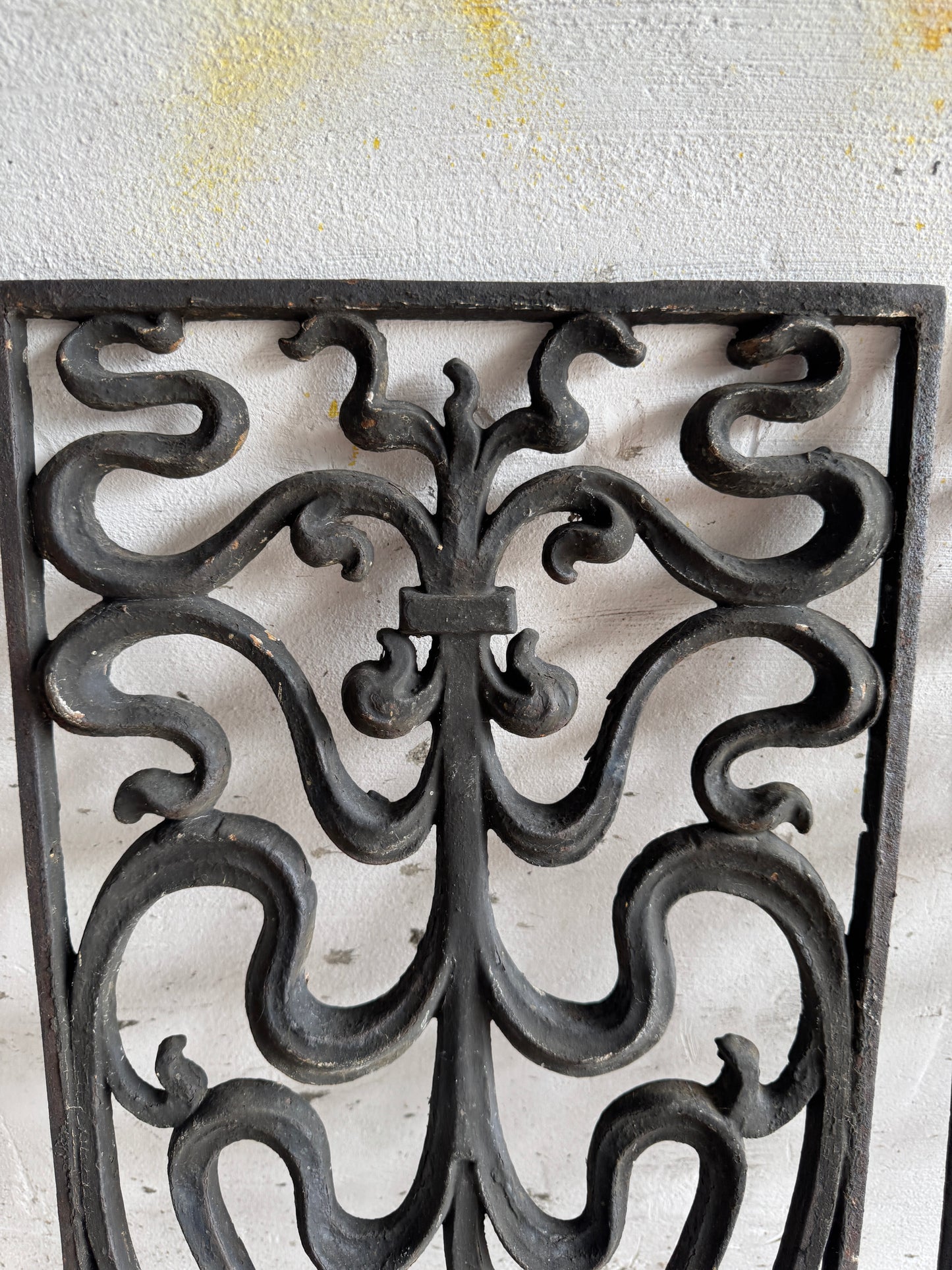 Pair of Vintage Wrought Iron Grilles – Ornamental Scrollwork