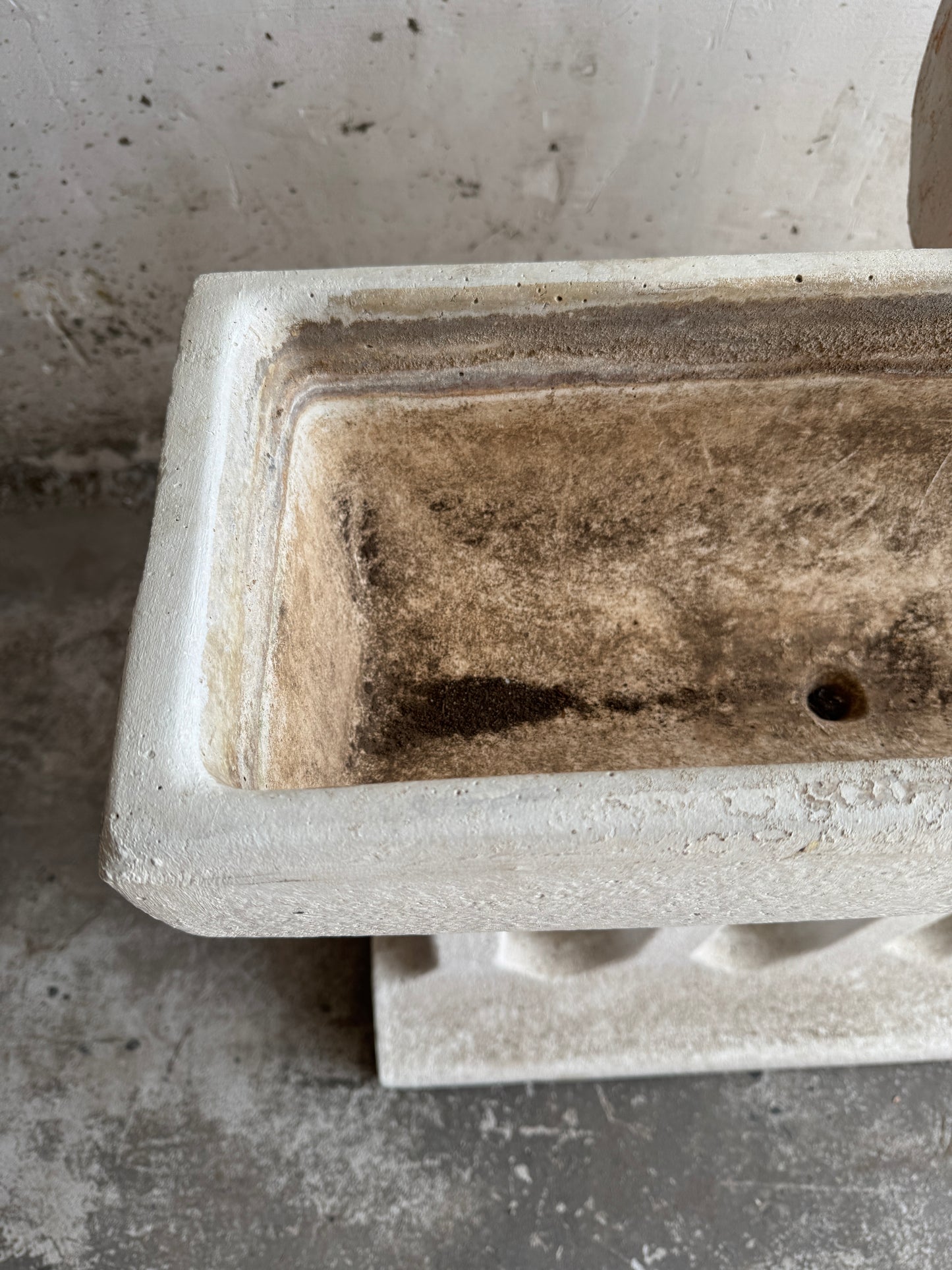 Pair of Sculptural Mid-Century Concrete Planters – Brutalist Style