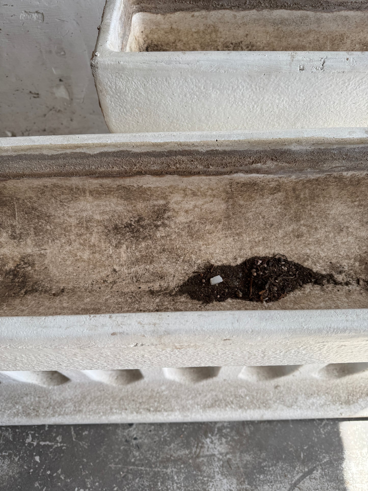 Pair of Sculptural Mid-Century Concrete Planters – Brutalist Style