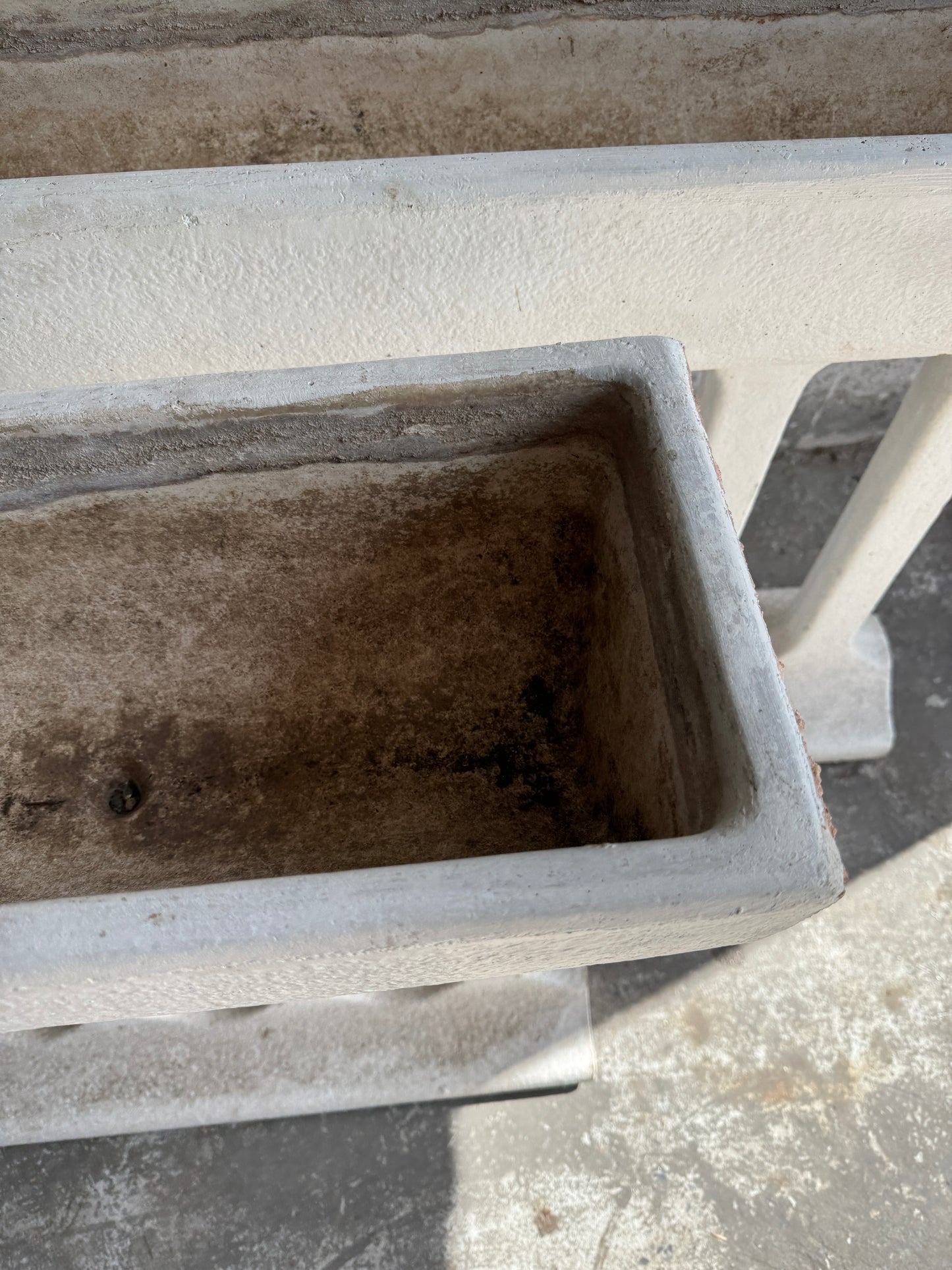 Pair of Sculptural Mid-Century Concrete Planters – Brutalist Style