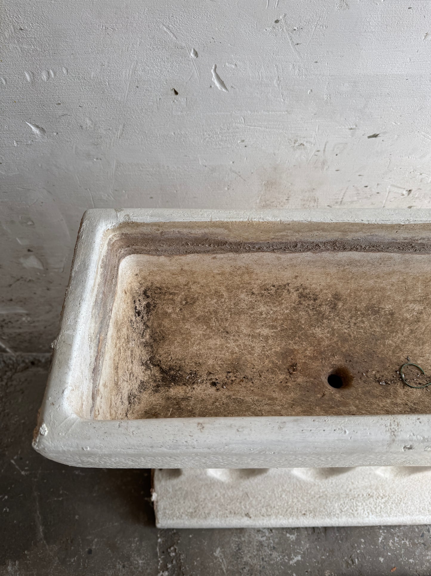 Pair of Sculptural Mid-Century Concrete Planters – Brutalist Style