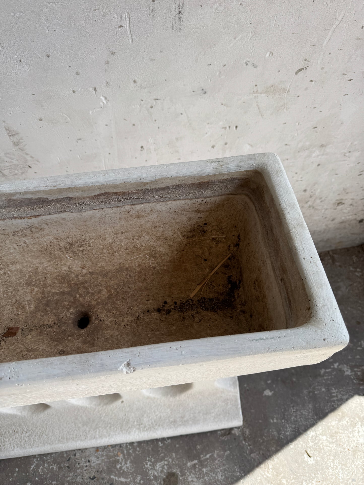 Pair of Sculptural Mid-Century Concrete Planters – Brutalist Style