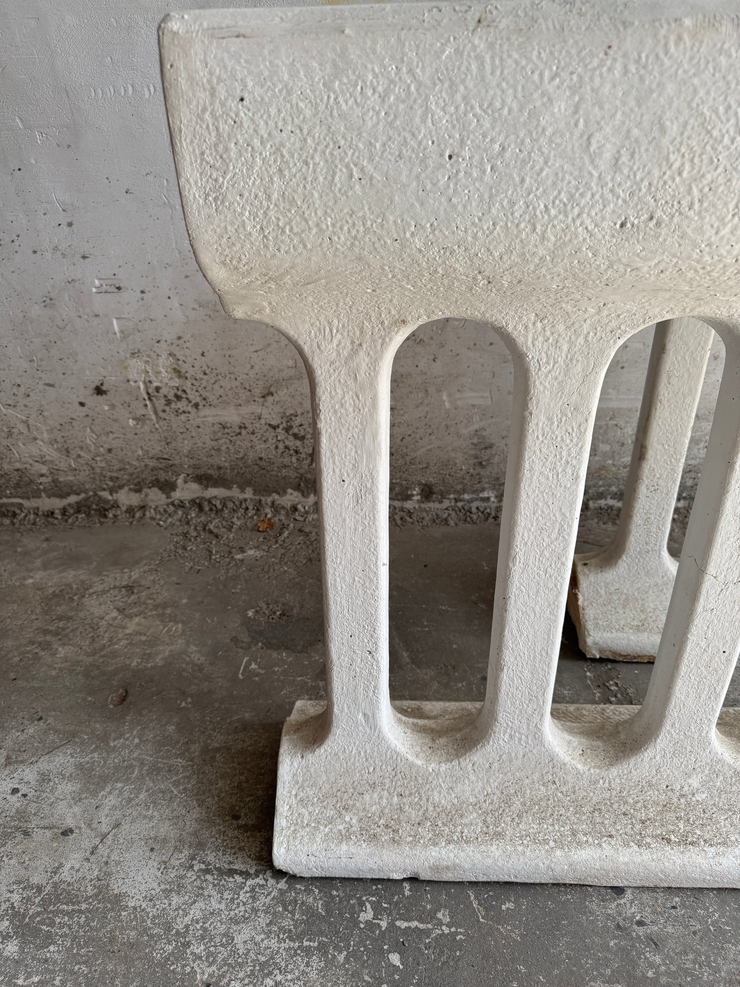 Pair of Sculptural Mid-Century Concrete Planters – Brutalist Style