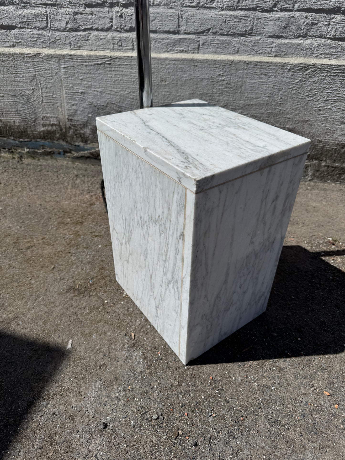 Oversized Italian Arc Floor Lamp with Marble Base – 1970s Design