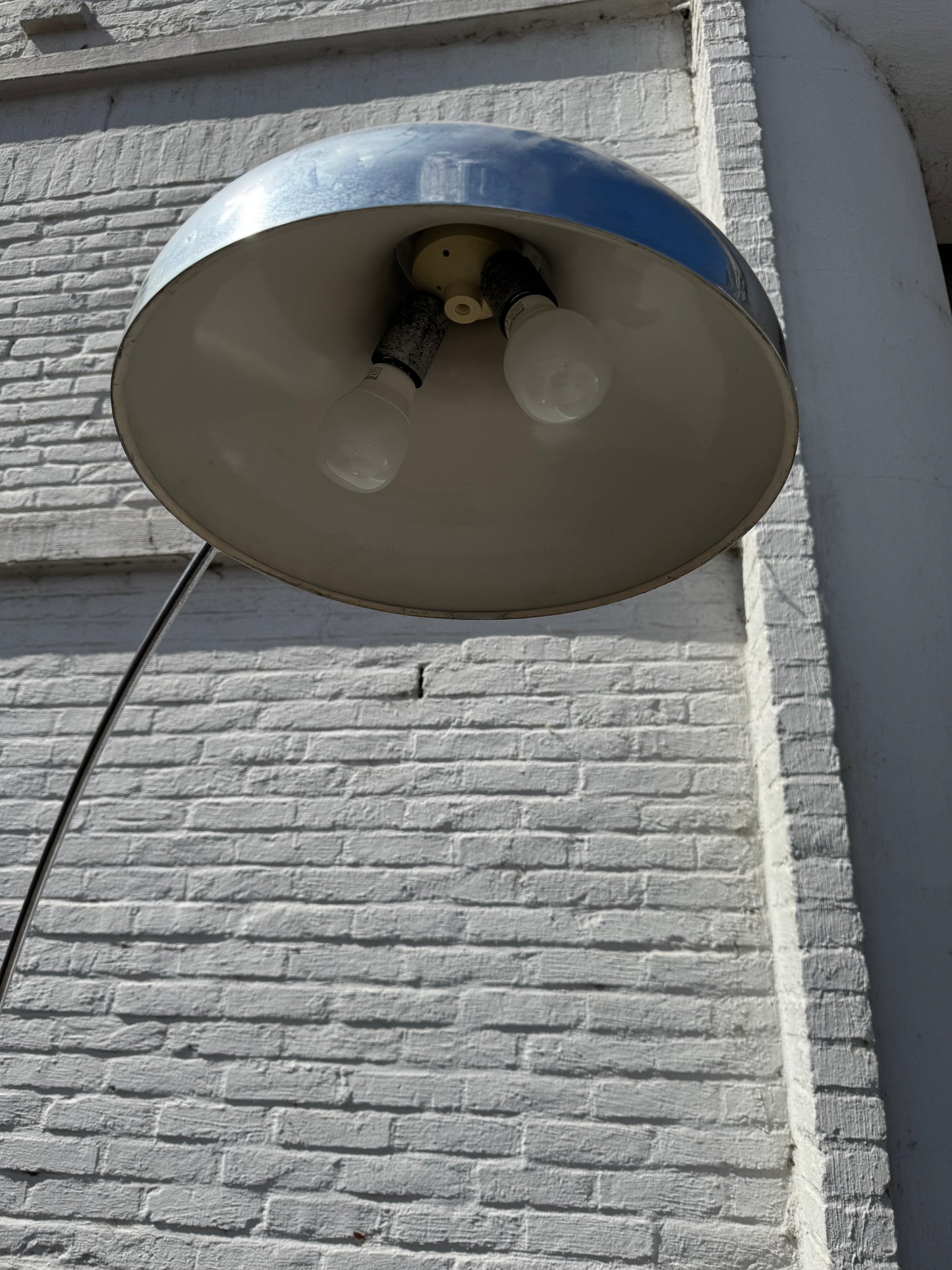 Oversized Italian Arc Floor Lamp with Marble Base – 1970s Design