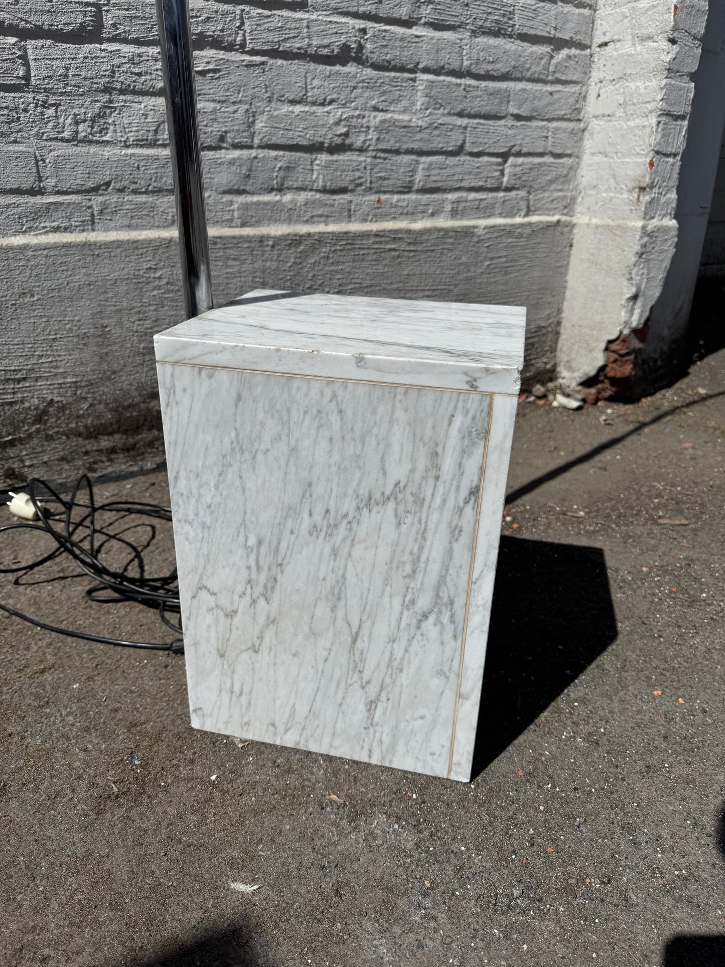 Oversized Italian Arc Floor Lamp with Marble Base – 1970s Design