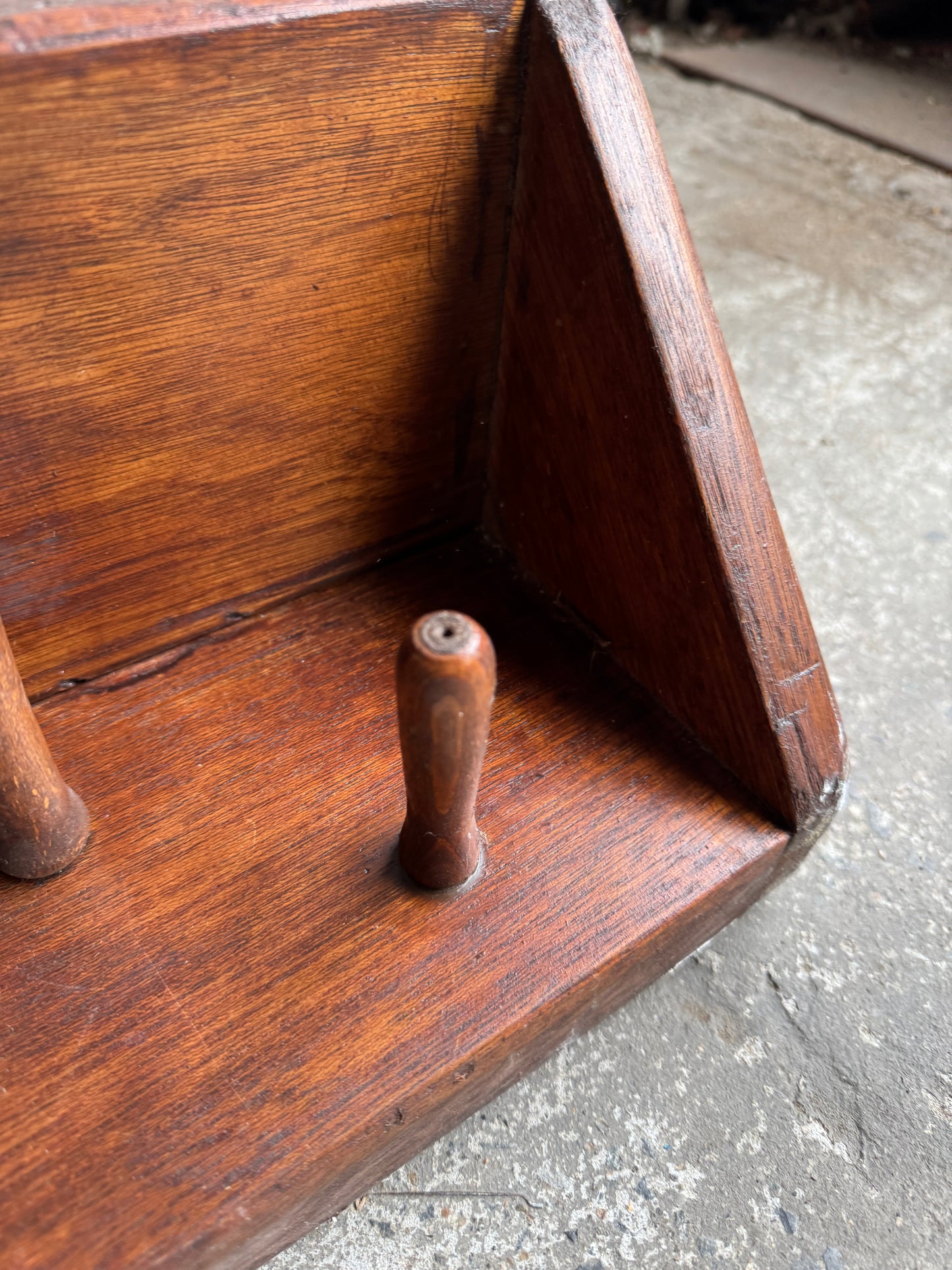 Extra-Long Vintage Wooden Coat Rack with 20 Pegs – Wall-Mounted, Mid-Century