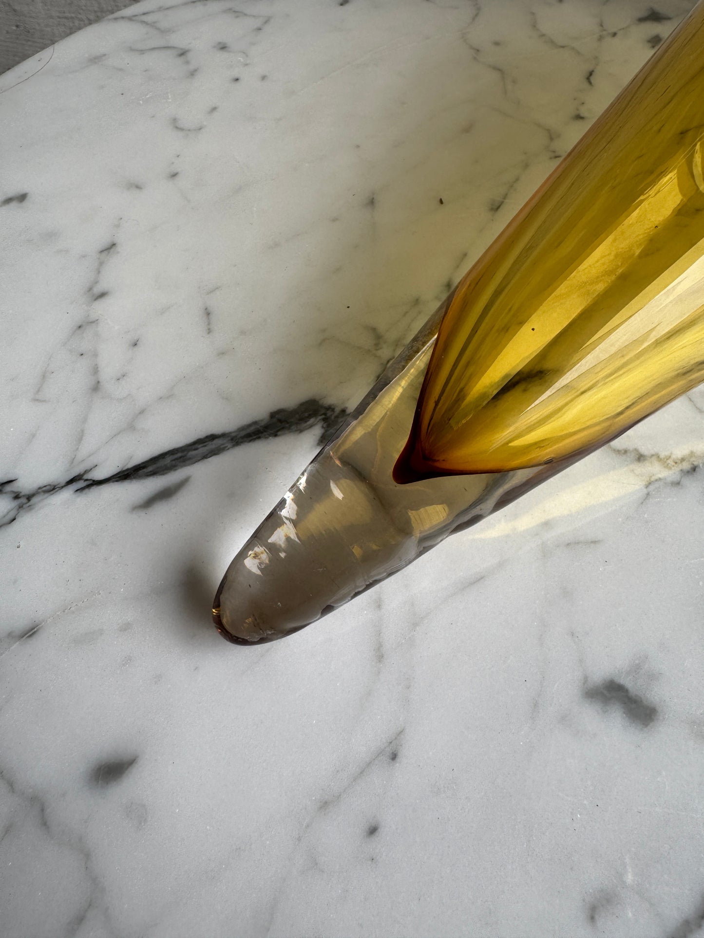 Schott Studio Spinning Top Vase – Honey-Coloured Glass – German Design