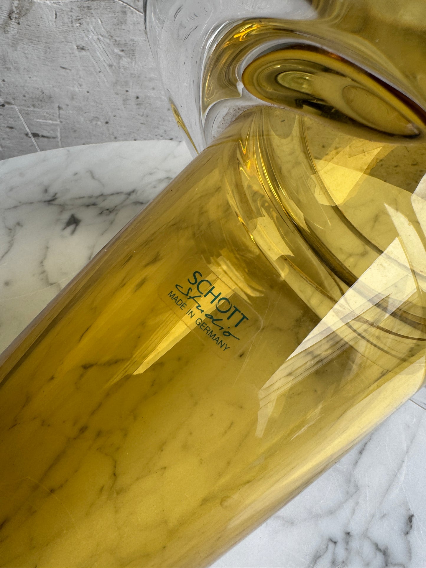 Schott Studio Spinning Top Vase – Honey-Coloured Glass – German Design