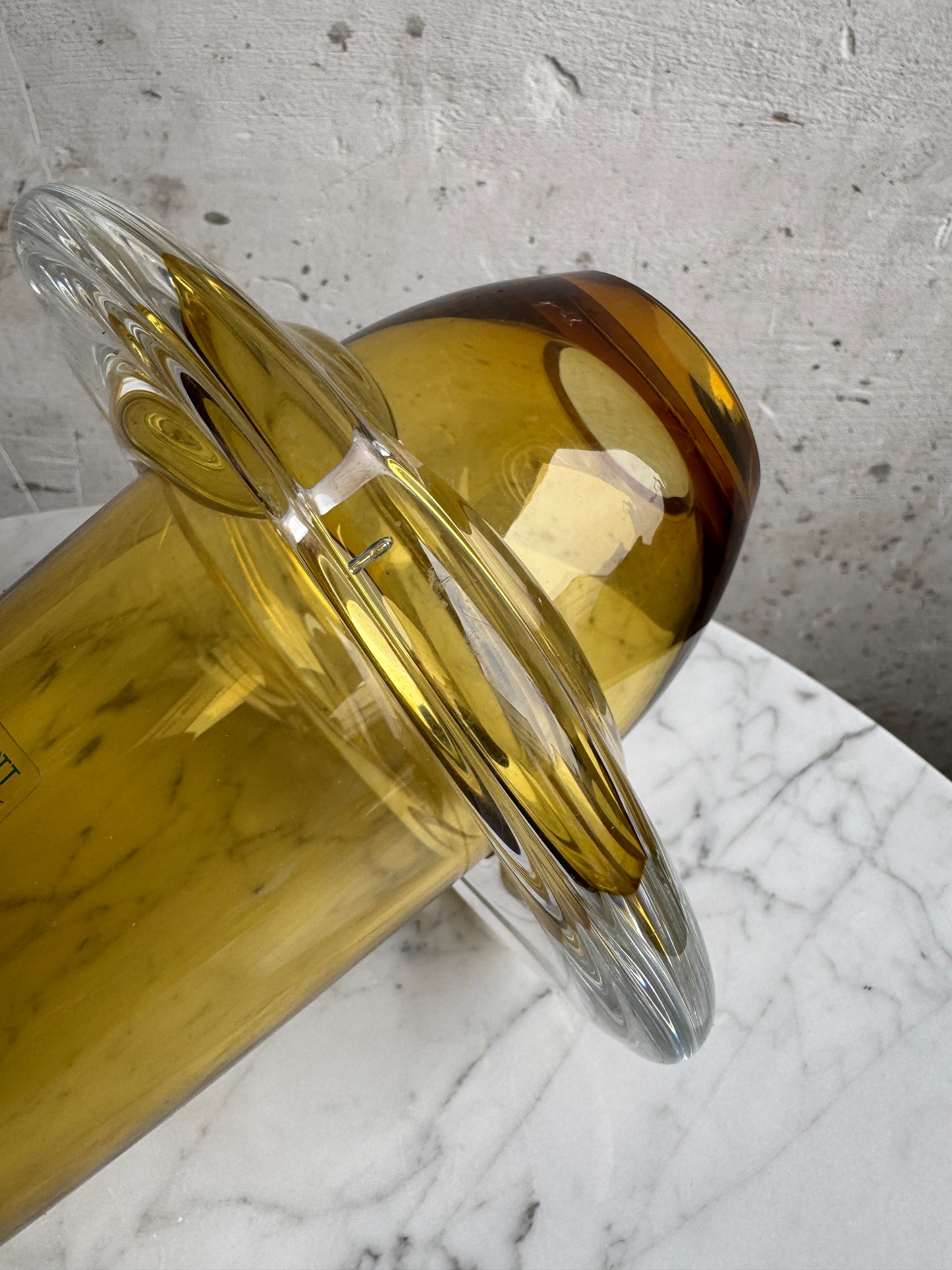 Schott Studio Spinning Top Vase – Honey-Coloured Glass – German Design
