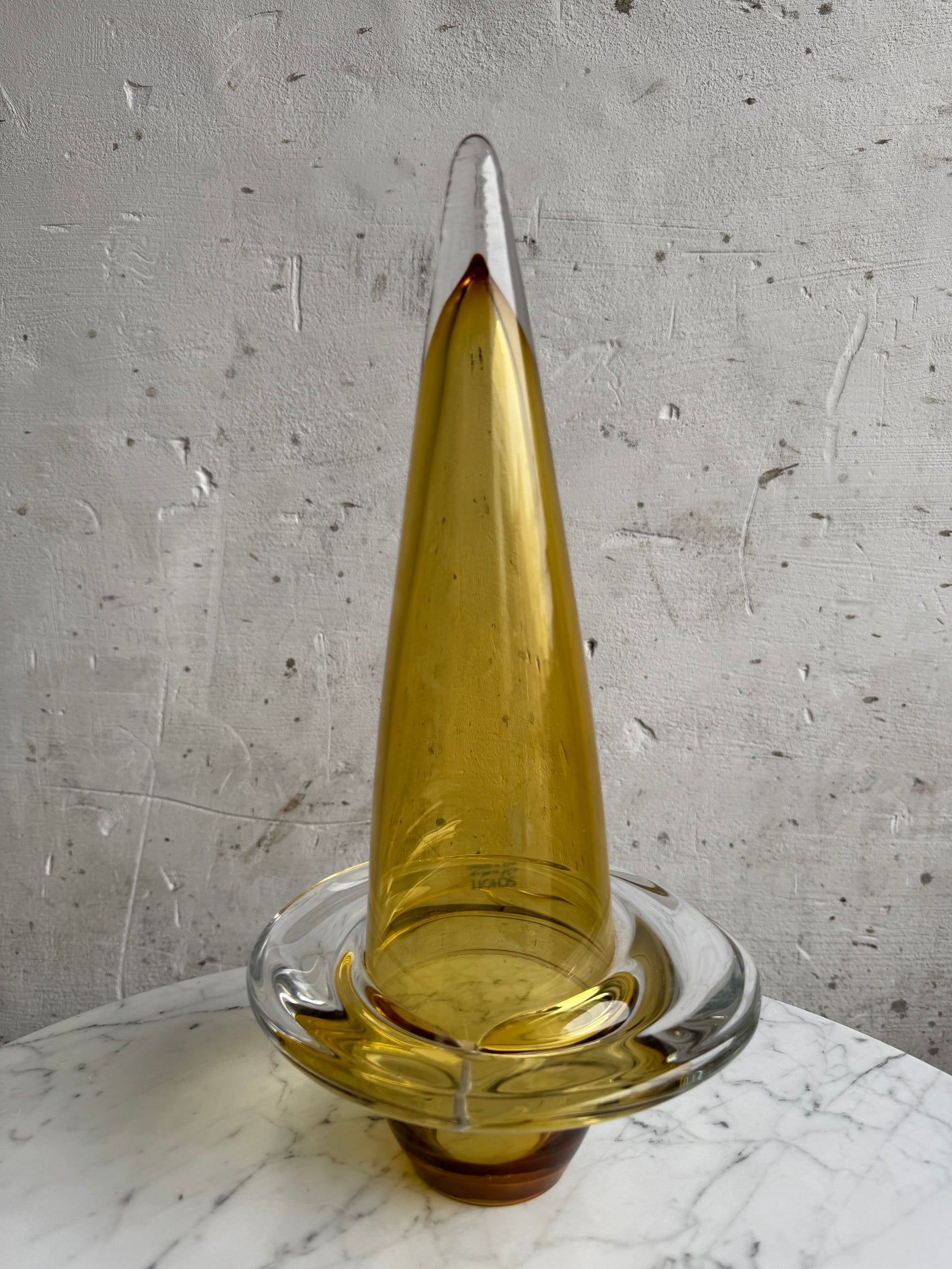 Schott Studio Spinning Top Vase – Honey-Coloured Glass – German Design