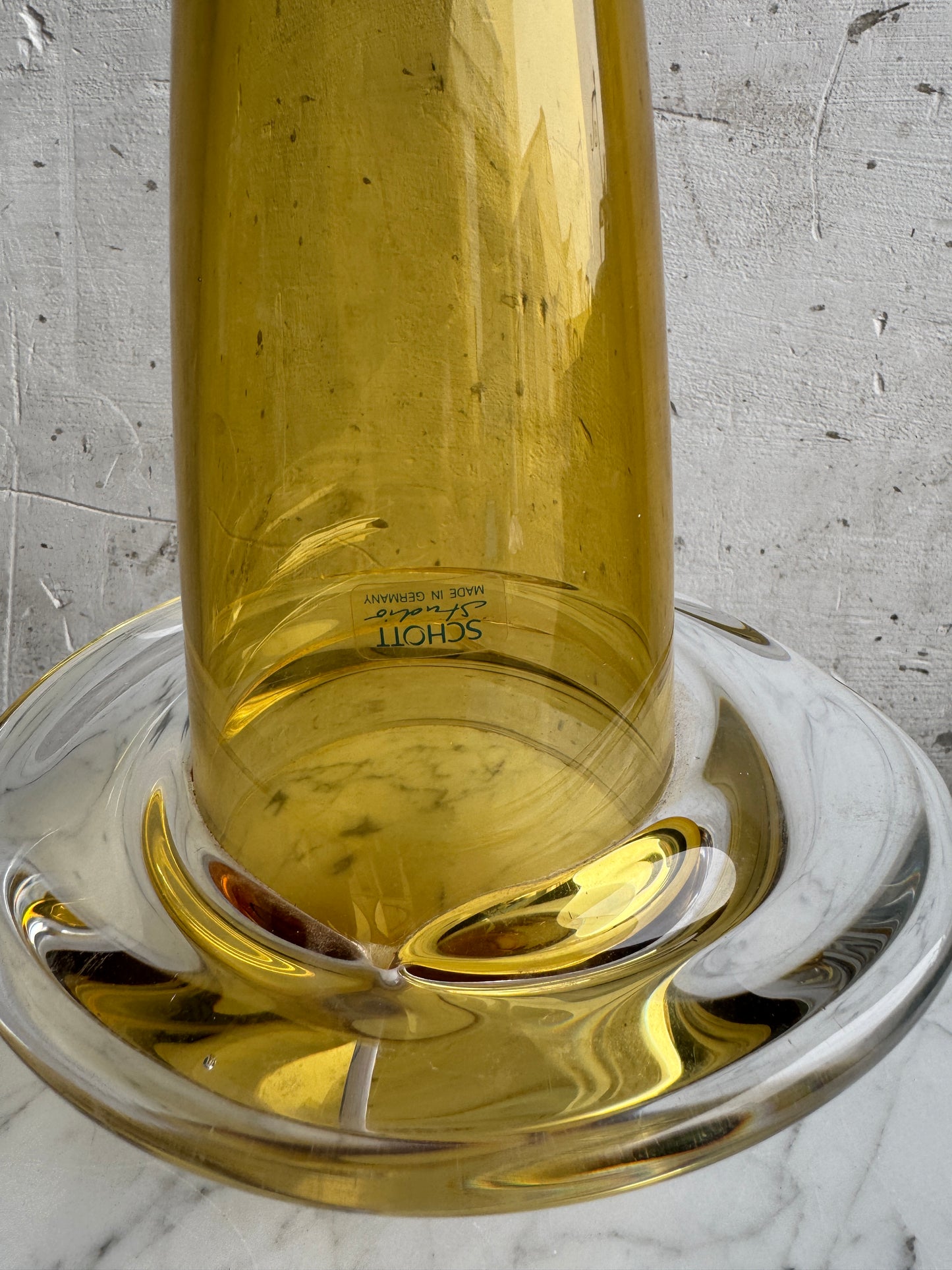 Schott Studio Spinning Top Vase – Honey-Coloured Glass – German Design