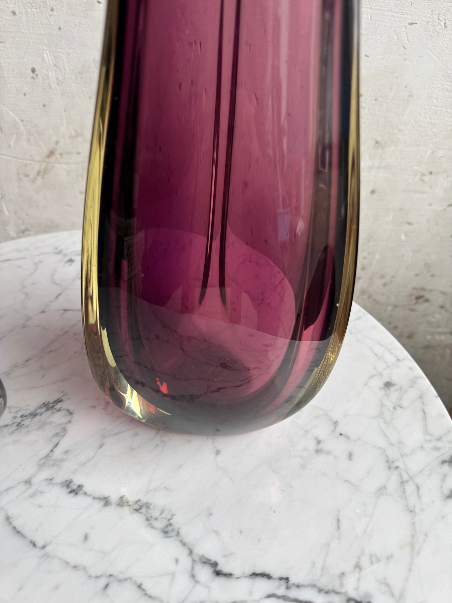 Pair of Tall Amethyst Art Glass Vases – XL Decorative Set