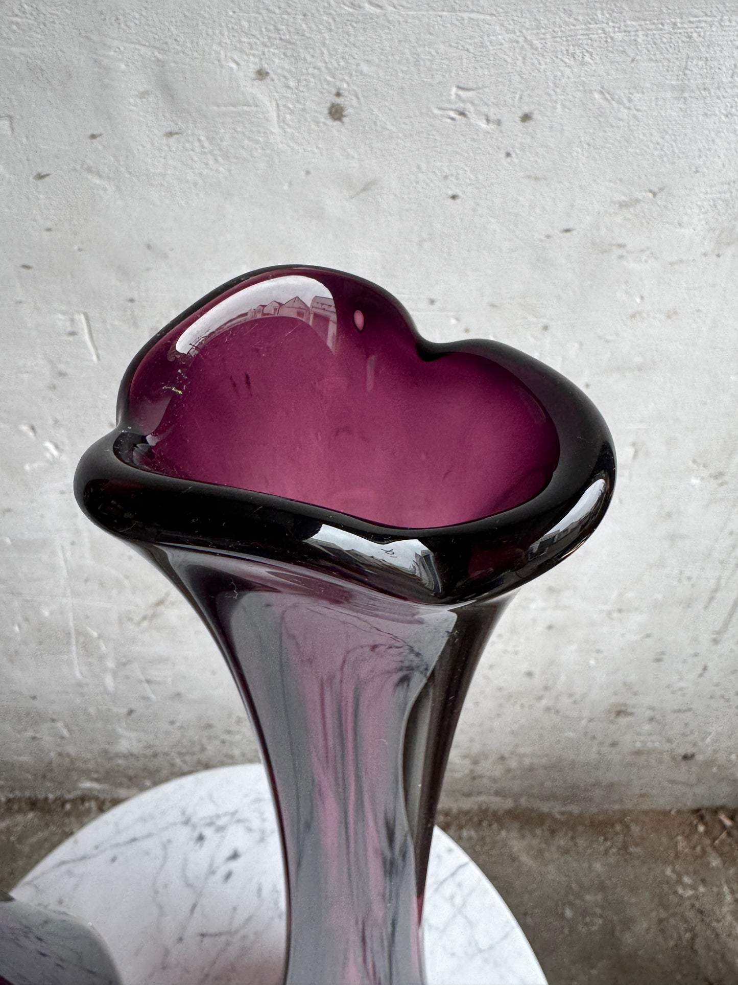 Pair of Tall Amethyst Art Glass Vases – XL Decorative Set