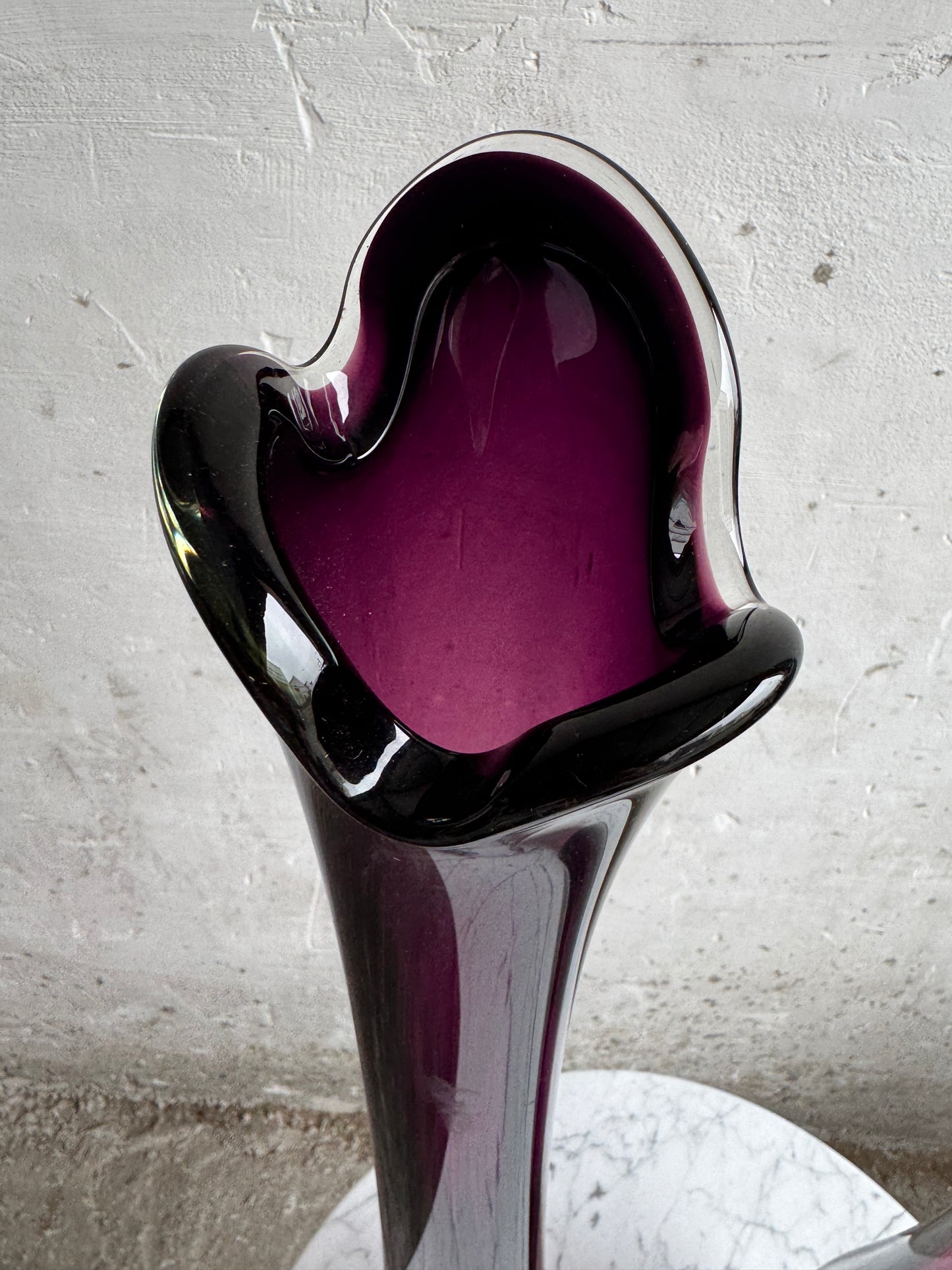 Pair of Tall Amethyst Art Glass Vases – XL Decorative Set