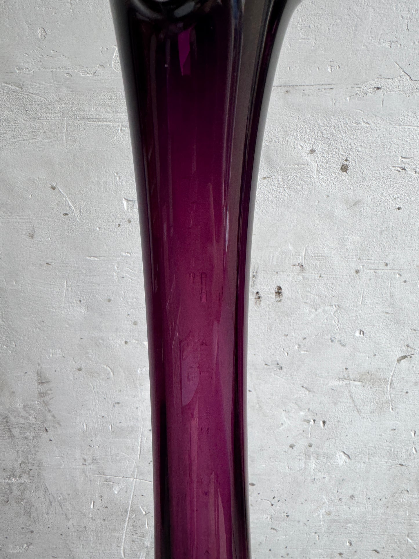 Pair of Tall Amethyst Art Glass Vases – XL Decorative Set