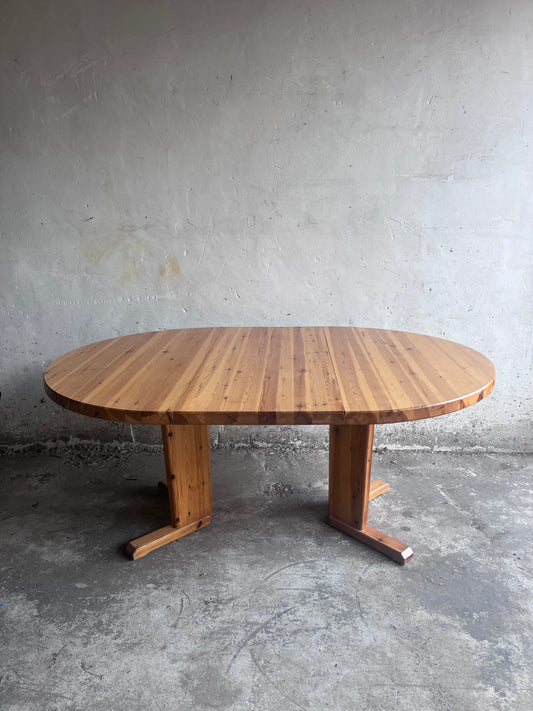 Extendable Solid Pine Dining Table, Scandinavia, 1970s