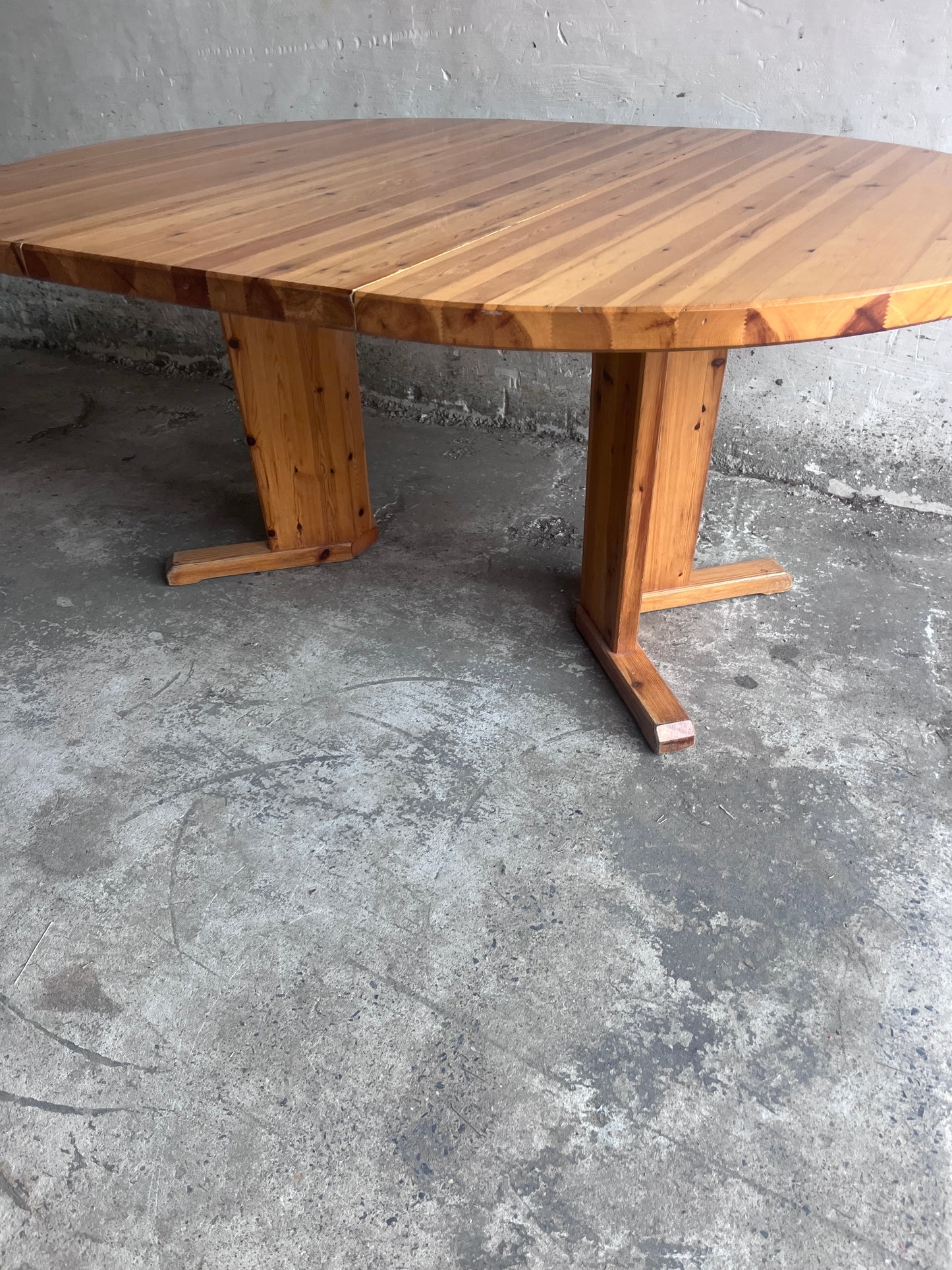 Extendable Solid Pine Dining Table, Scandinavia, 1970s
