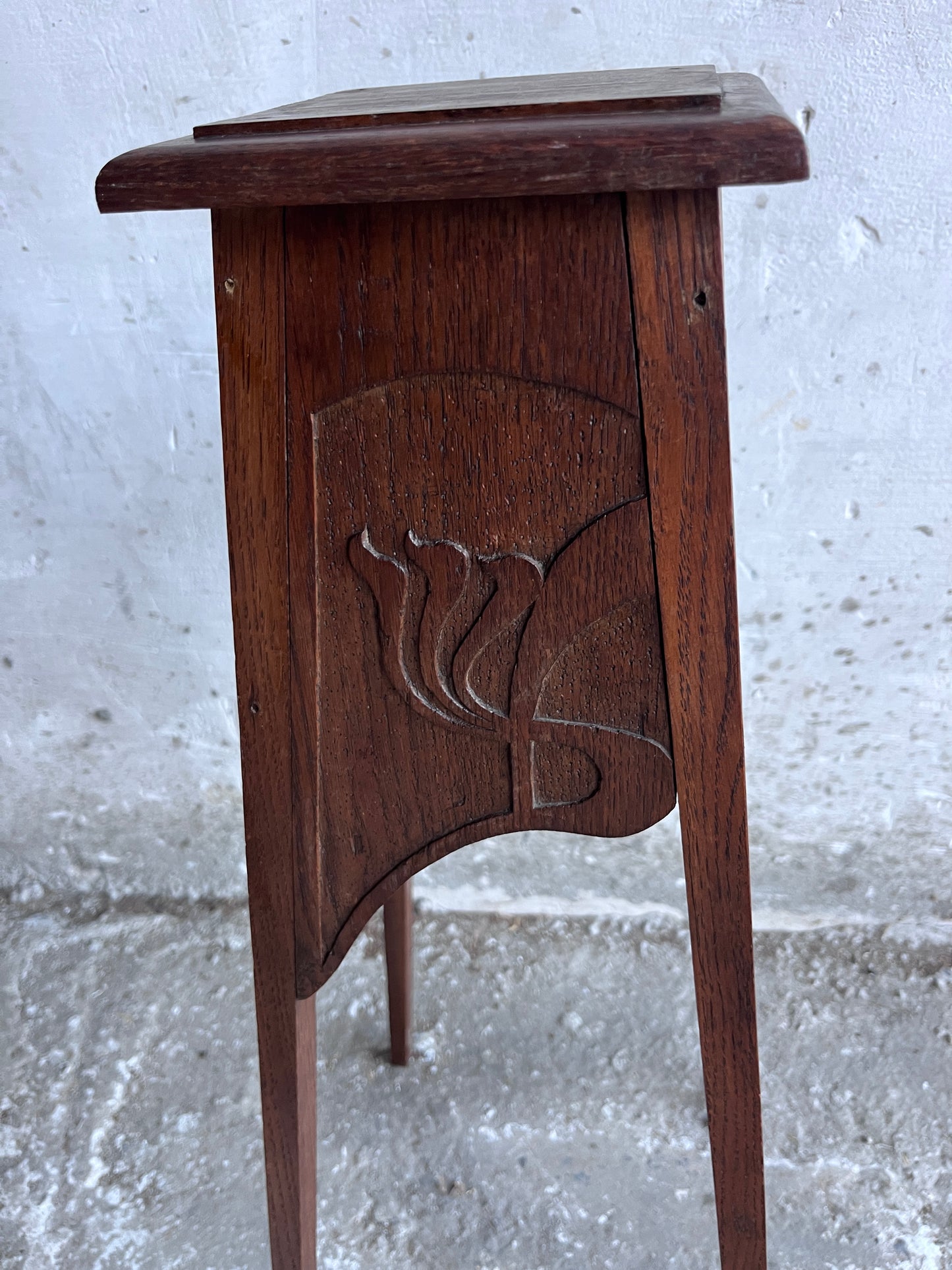 Art Nouveau Carved Wooden Plant Stand, circa 1910