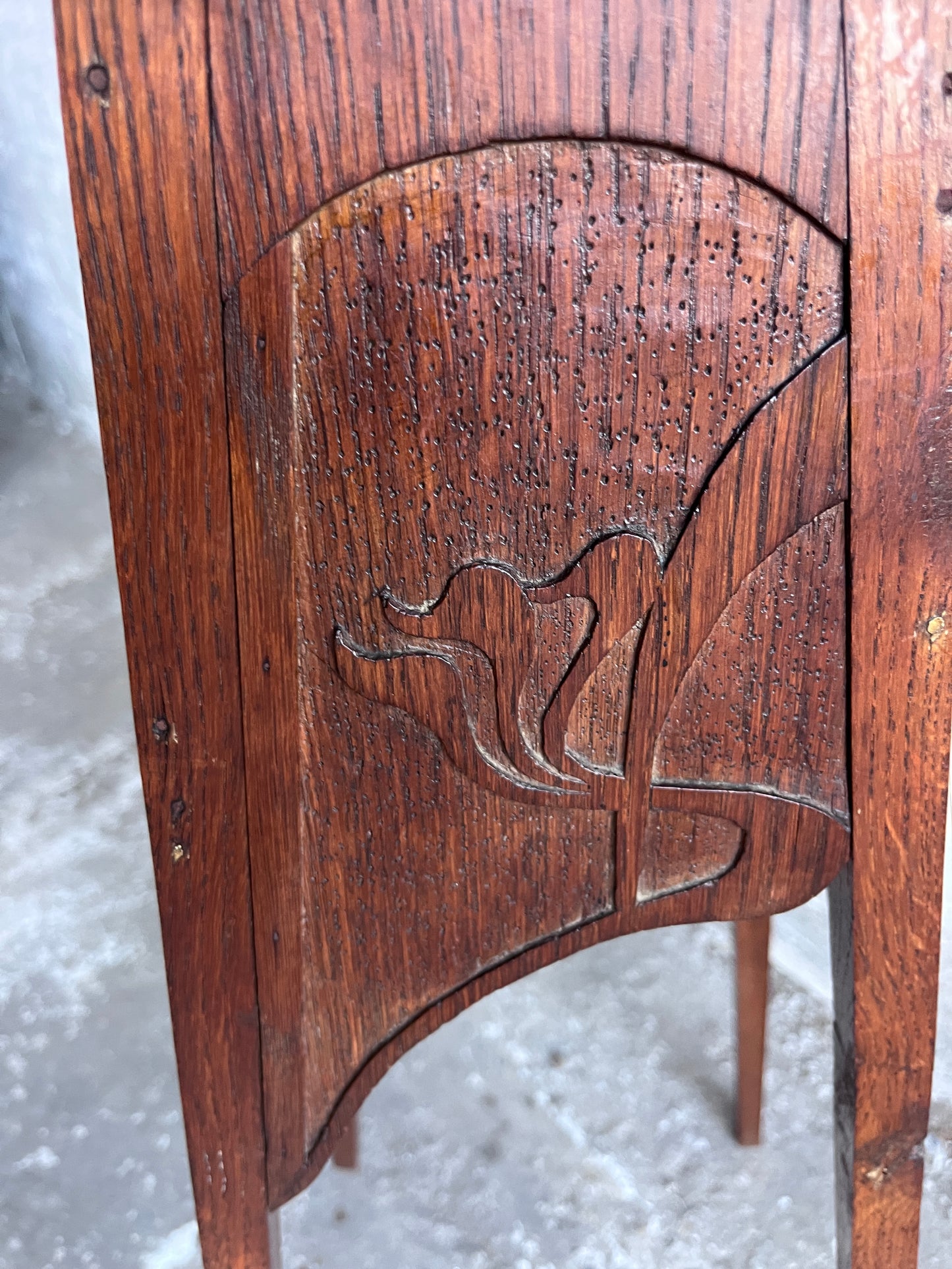 Art Nouveau Carved Wooden Plant Stand, circa 1910