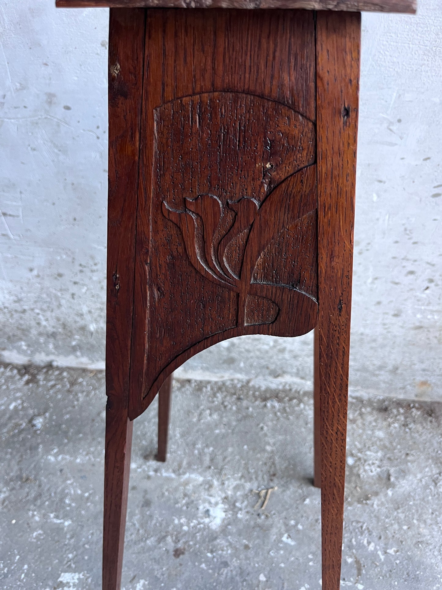 Art Nouveau Carved Wooden Plant Stand, circa 1910