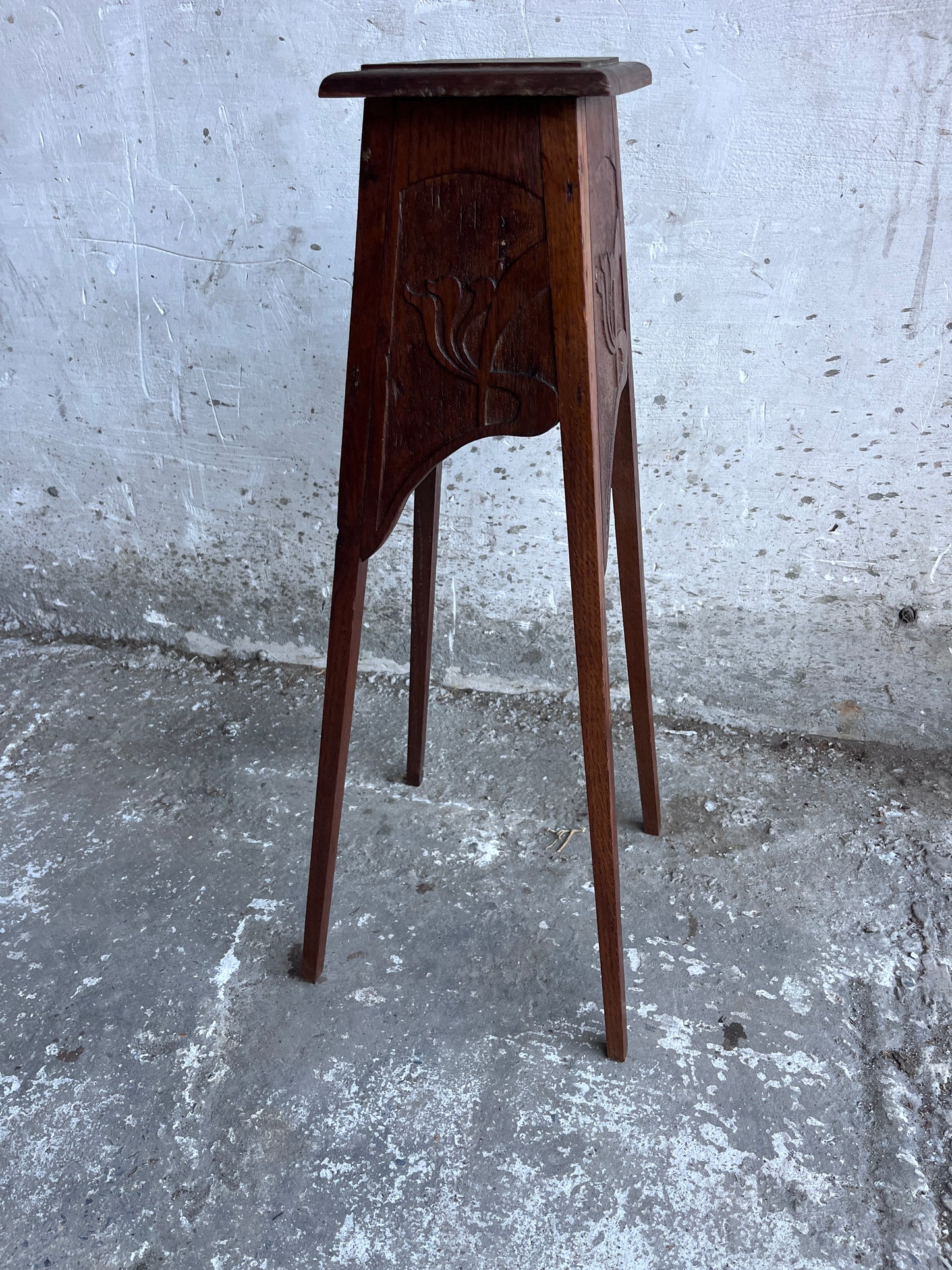 Art Nouveau Carved Wooden Plant Stand, circa 1910