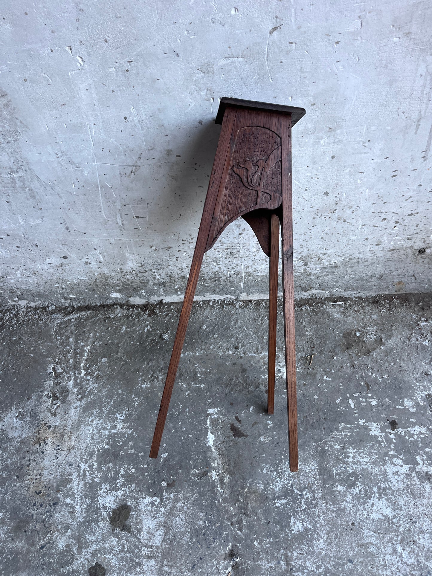 Art Nouveau Carved Wooden Plant Stand, circa 1910
