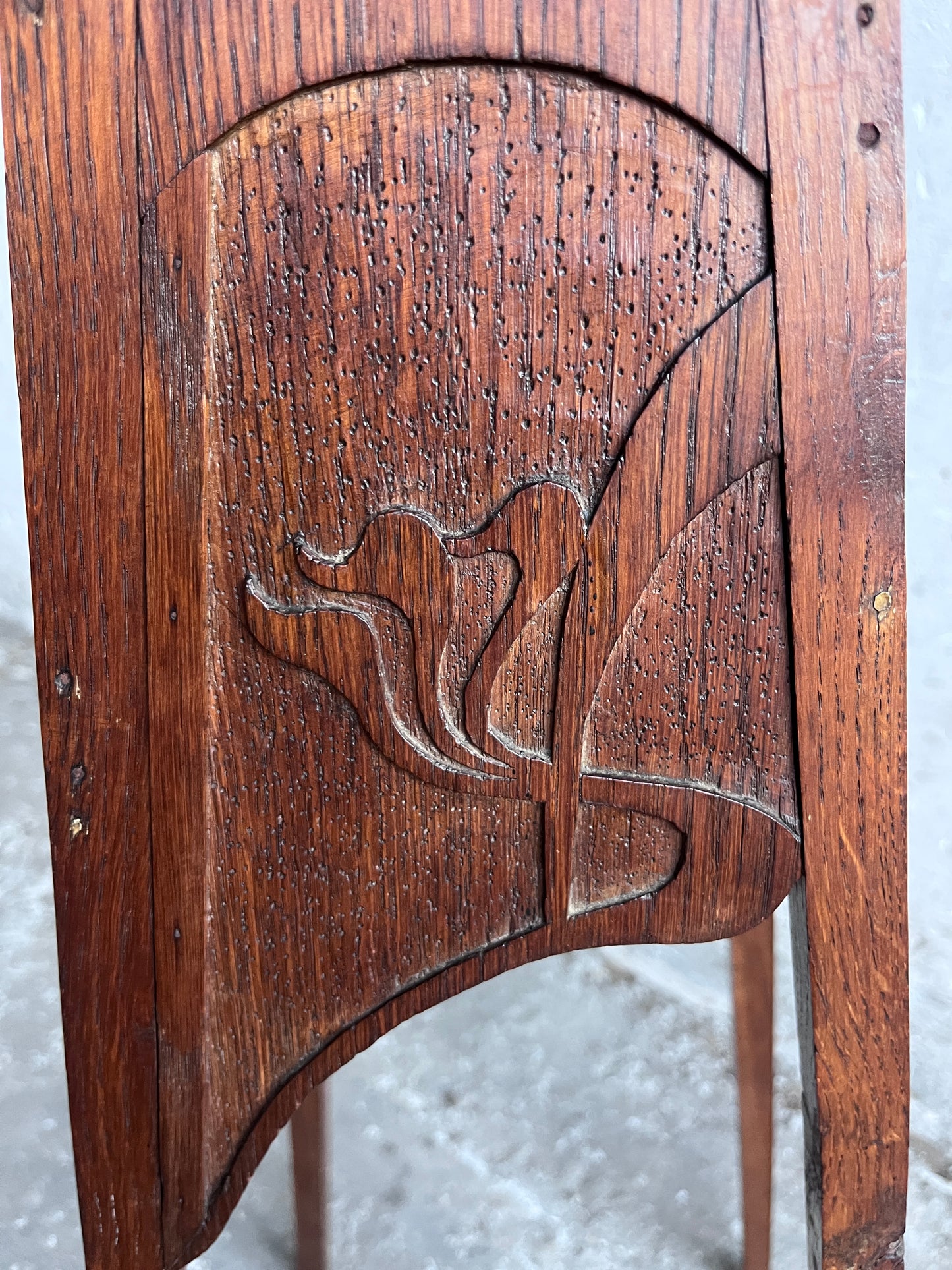 Art Nouveau Carved Wooden Plant Stand, circa 1910