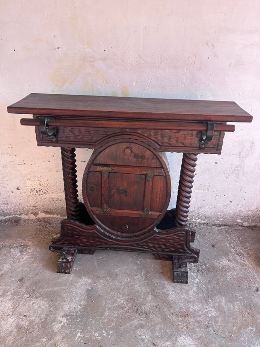 Rustic Brutalist Bar Cabinet